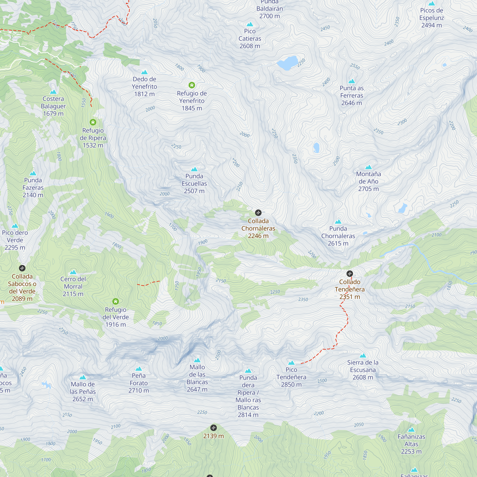 Refugio Tendeñera map