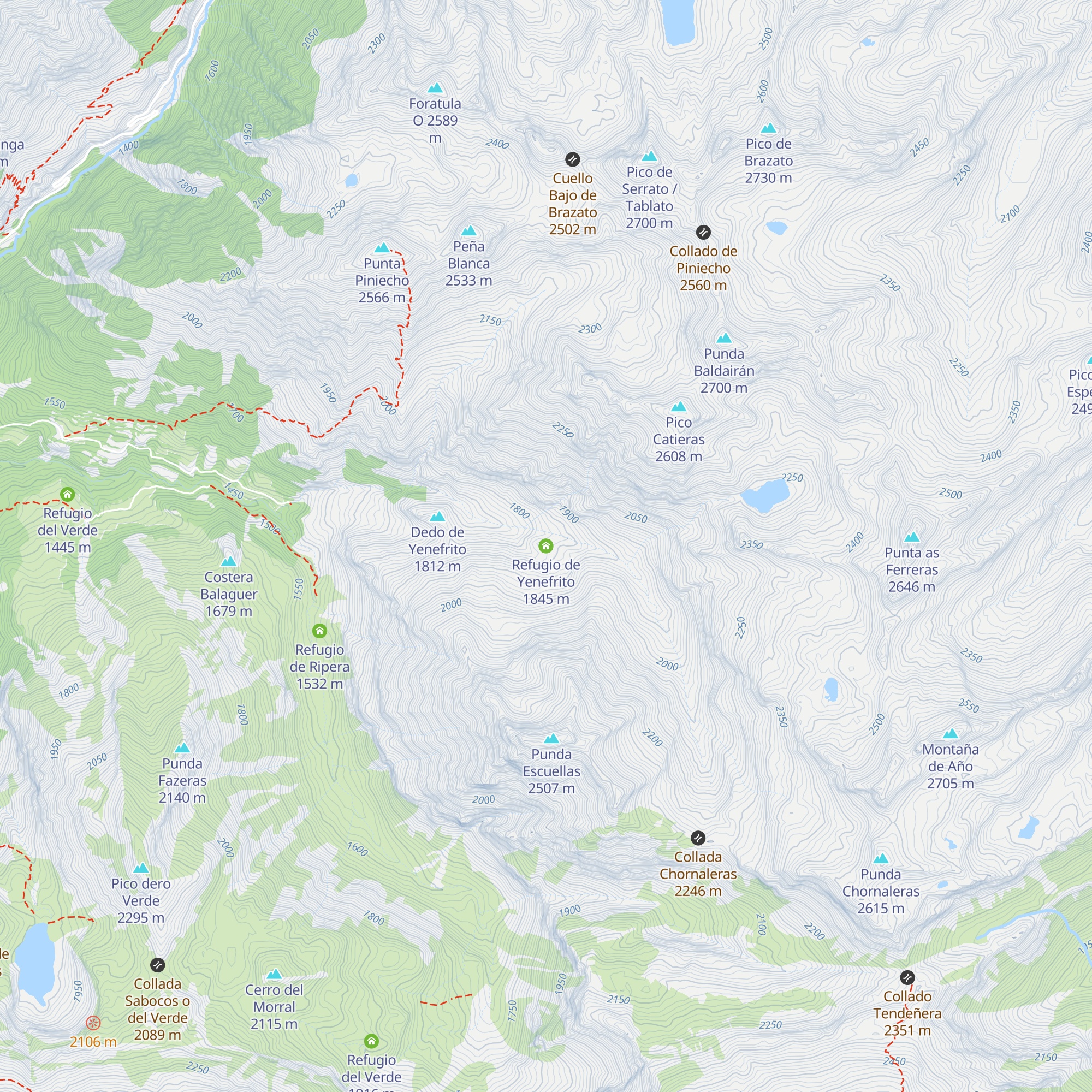 Refugio de Yenefrito map