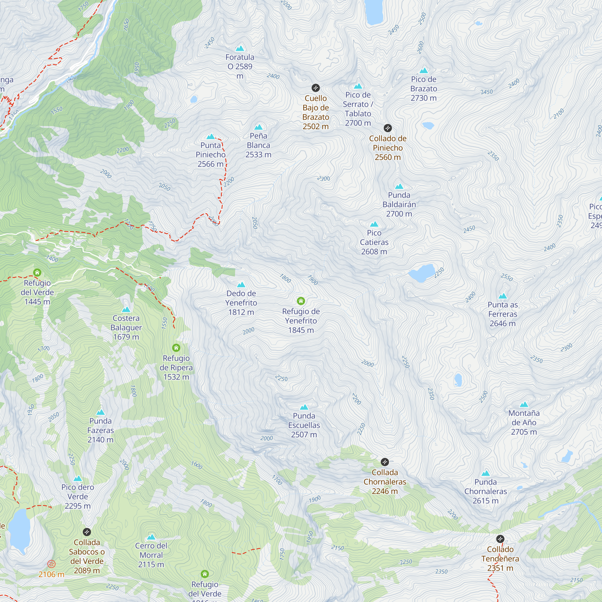 Refugio de Yenefrito map