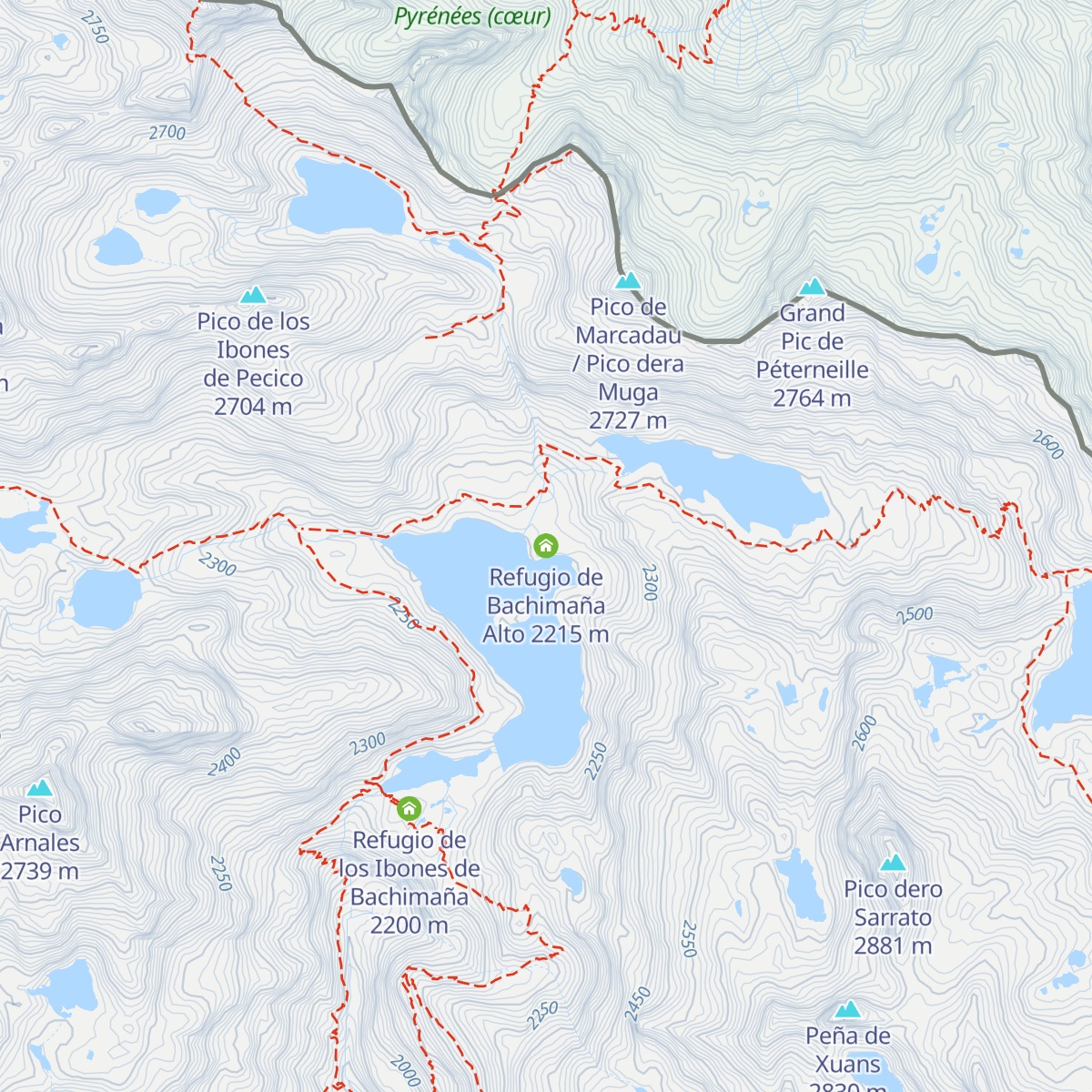 Refugio de Bachimaña Alto map