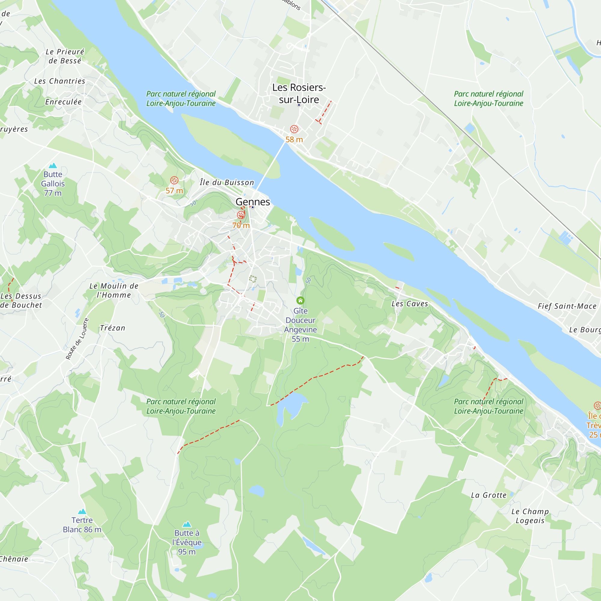 Gîte Douceur Angevine map