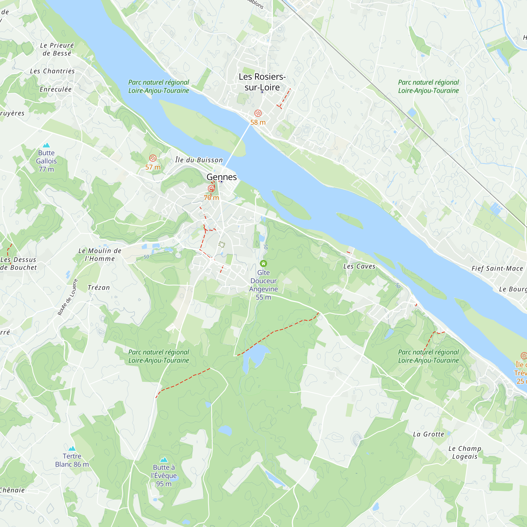 Gîte Douceur Angevine map