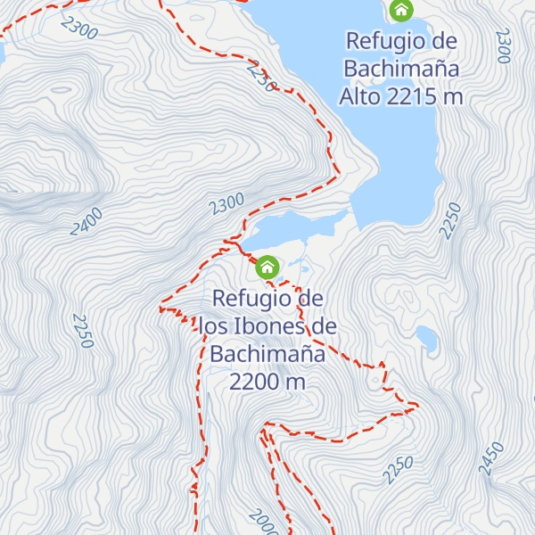 Map of Refugio de los Ibones de Bachimaña