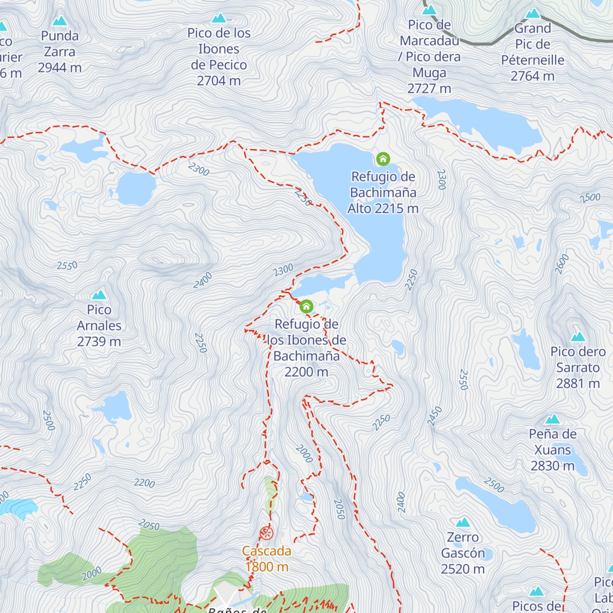 Refugio de los Ibones de Bachimaña map