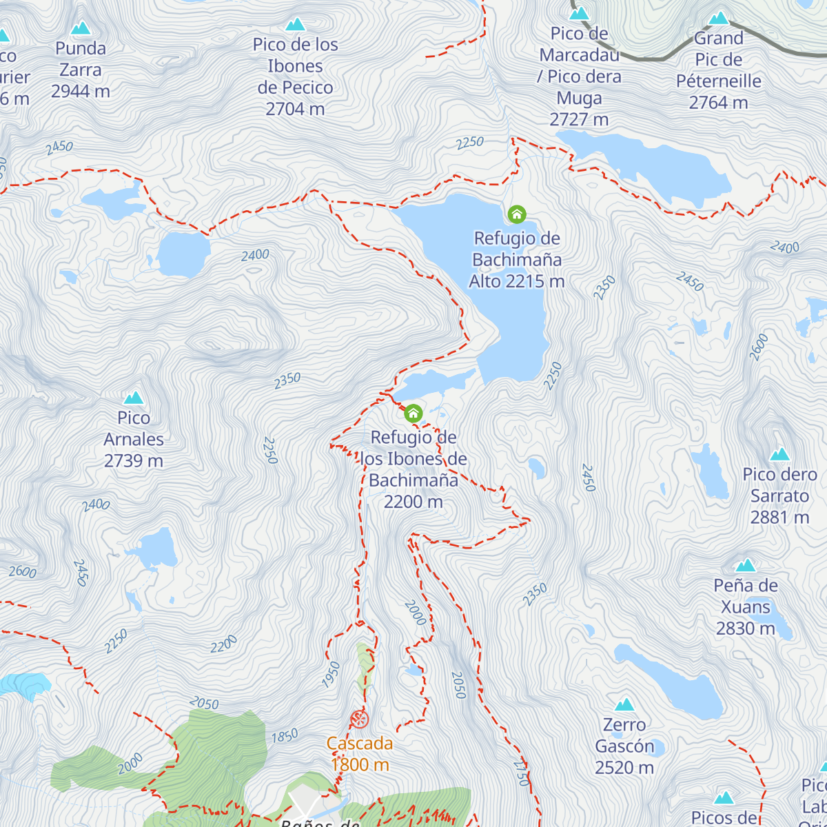Refugio de los Ibones de Bachimaña map