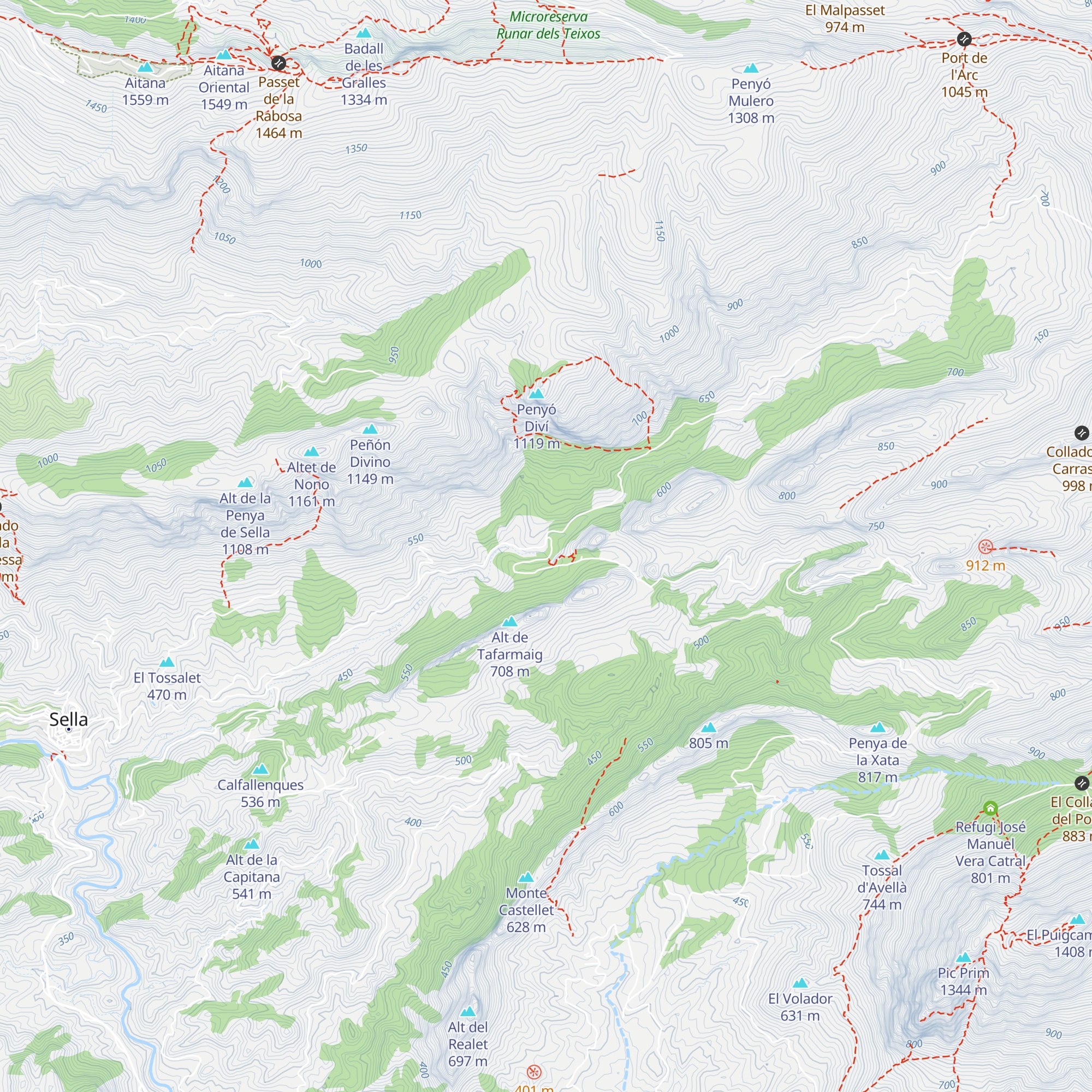 Refugio Font de l'Arc map