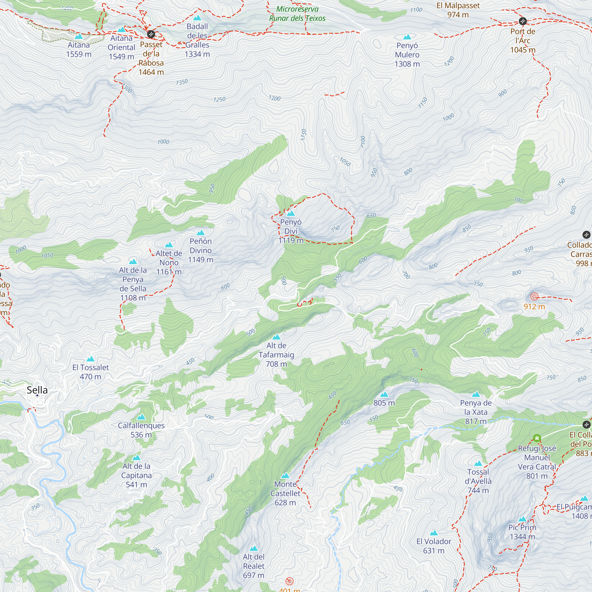 Refugio Font de l'Arc map