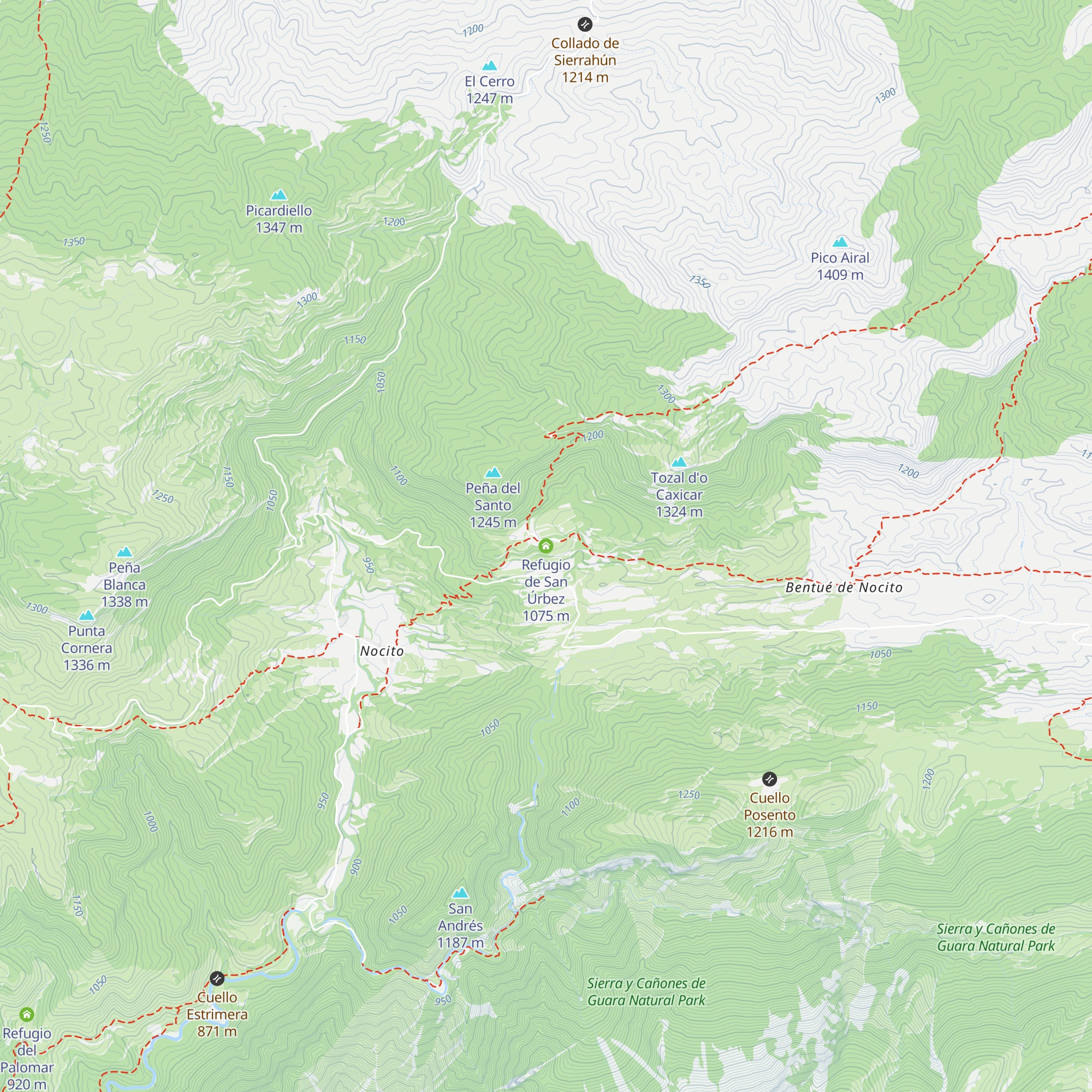Refugio de San Úrbez map