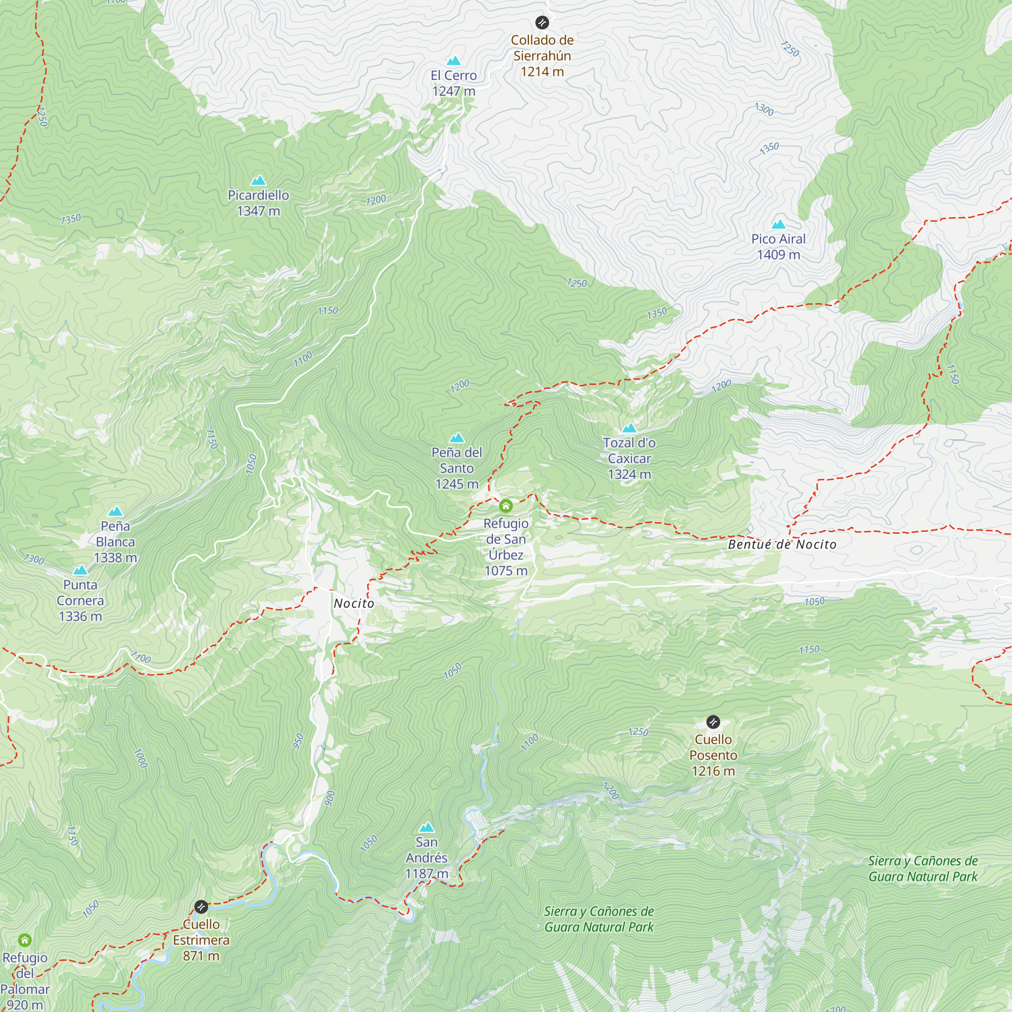 Refugio de San Úrbez map