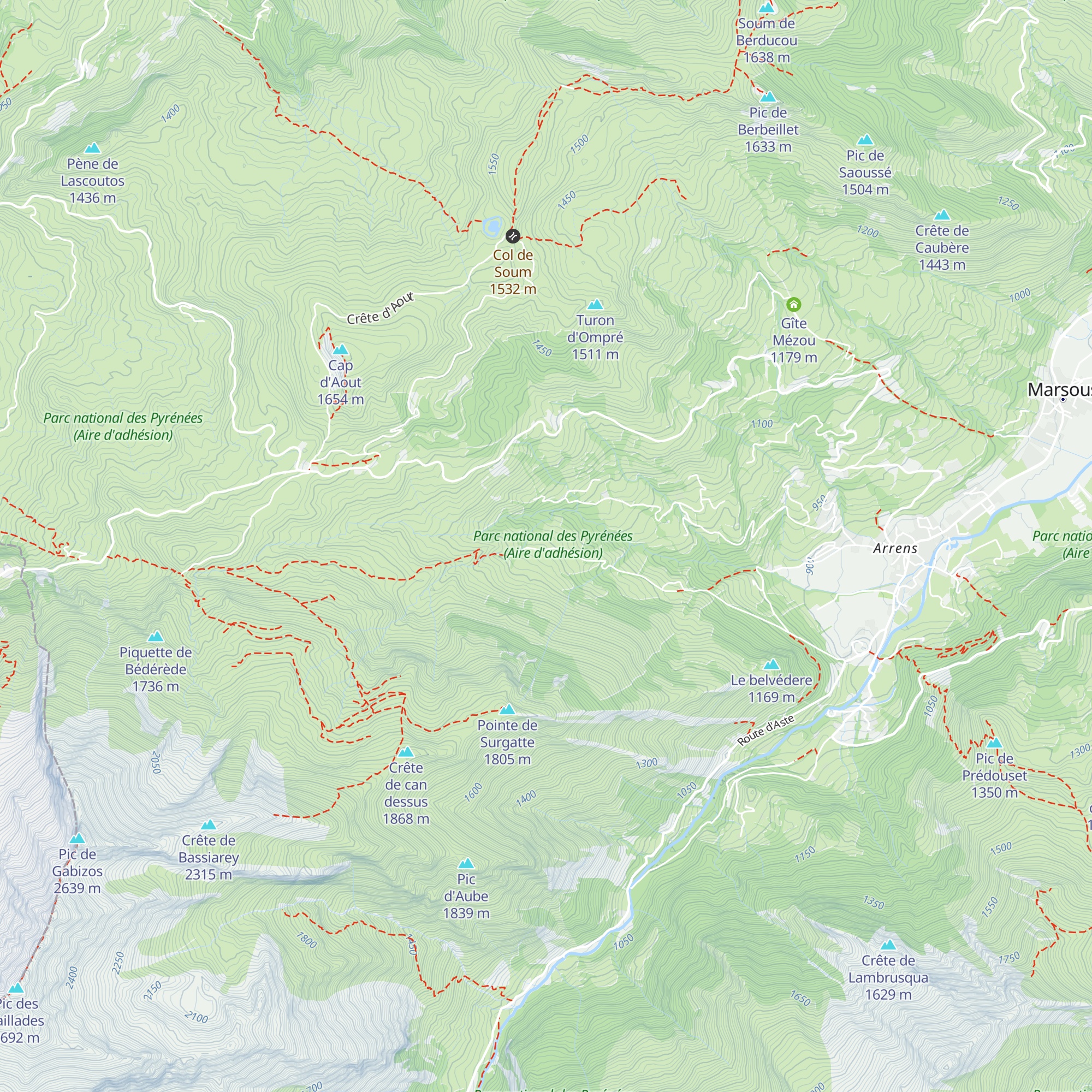 Refuge Gabizos map