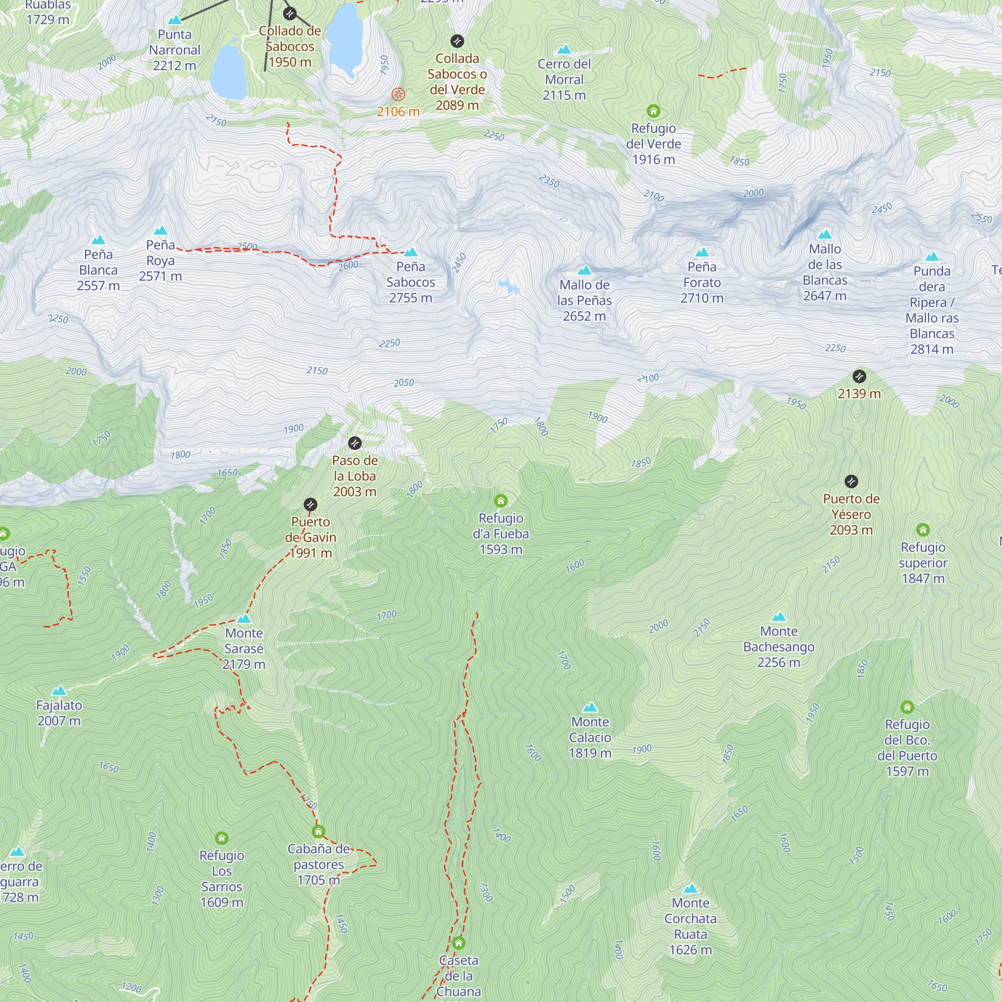 Refugio d'a Fueba map