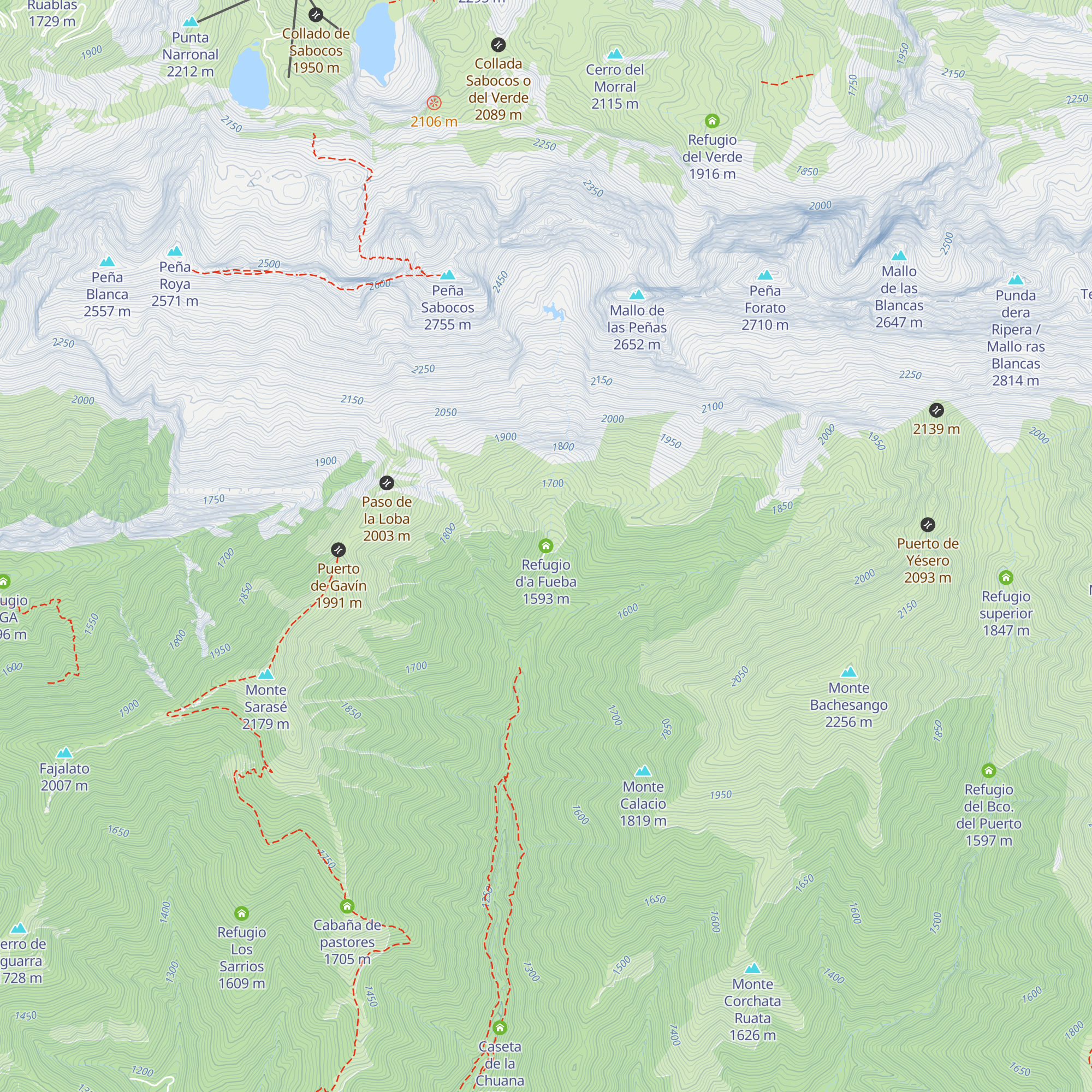 Refugio d'a Fueba map