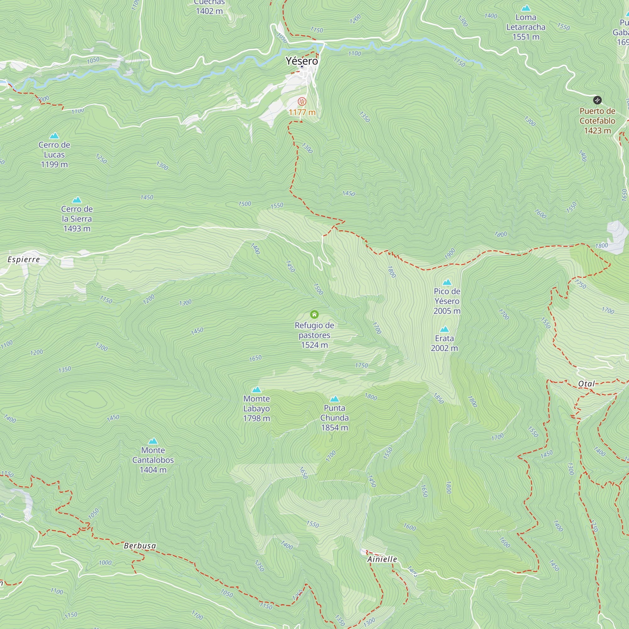 Refugio de pastores map