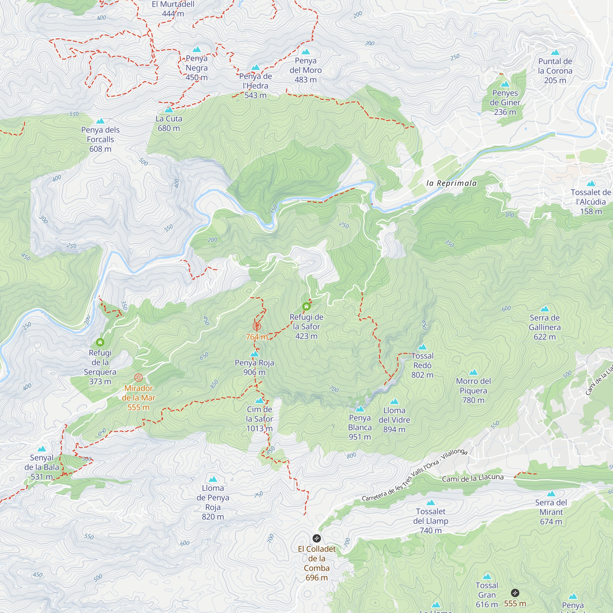 Refugi de la Safor map