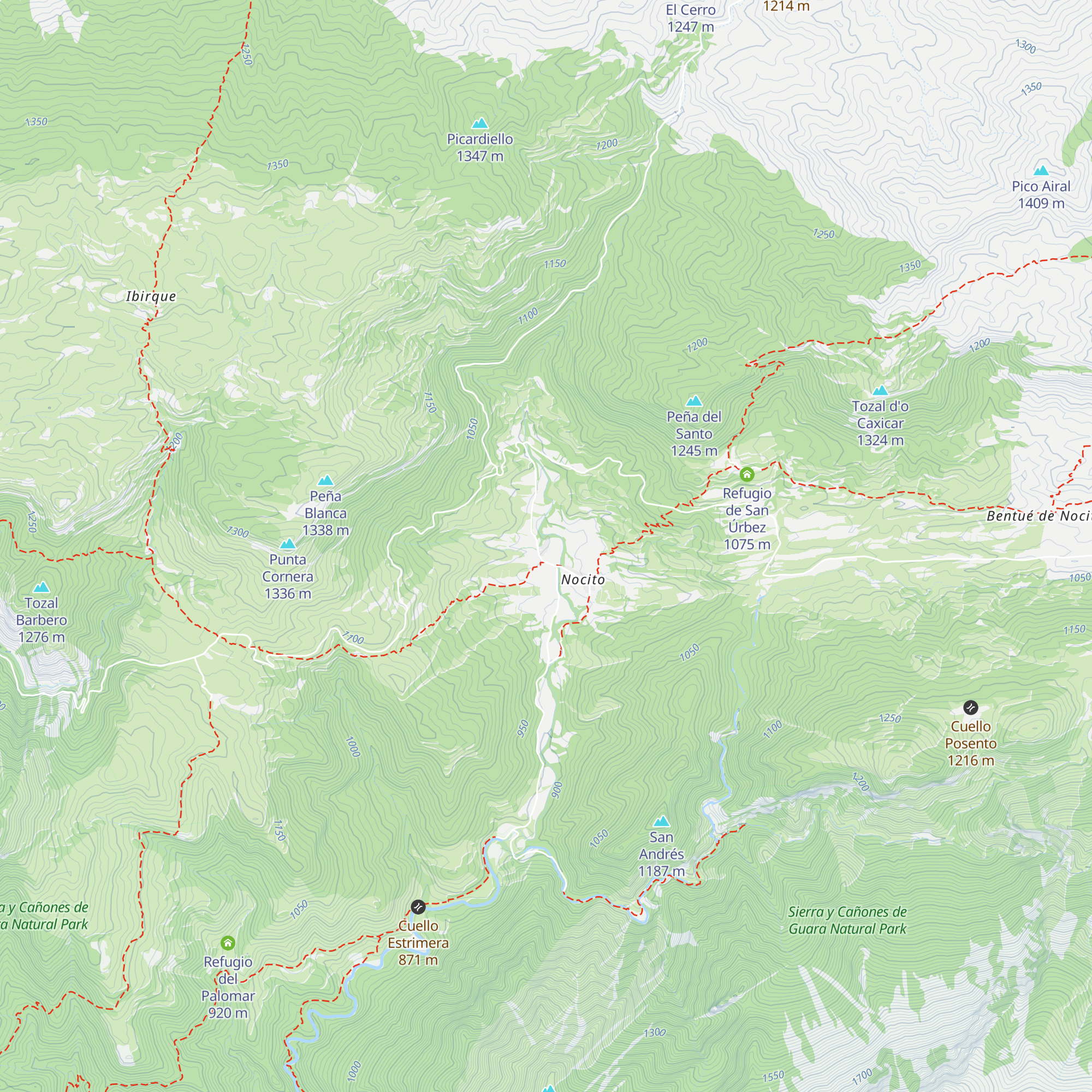 Refugio Peña Guara map