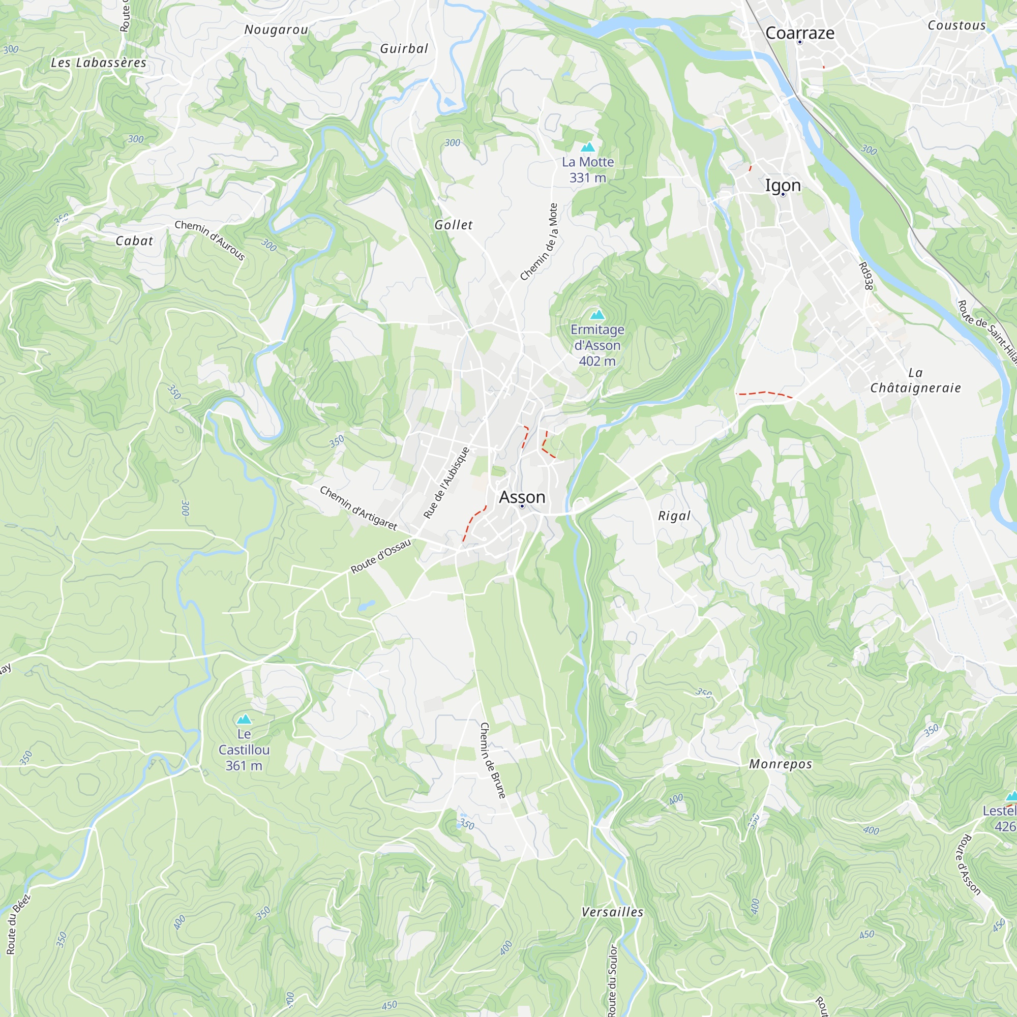 Gîte paroissial au presbytère Asson map