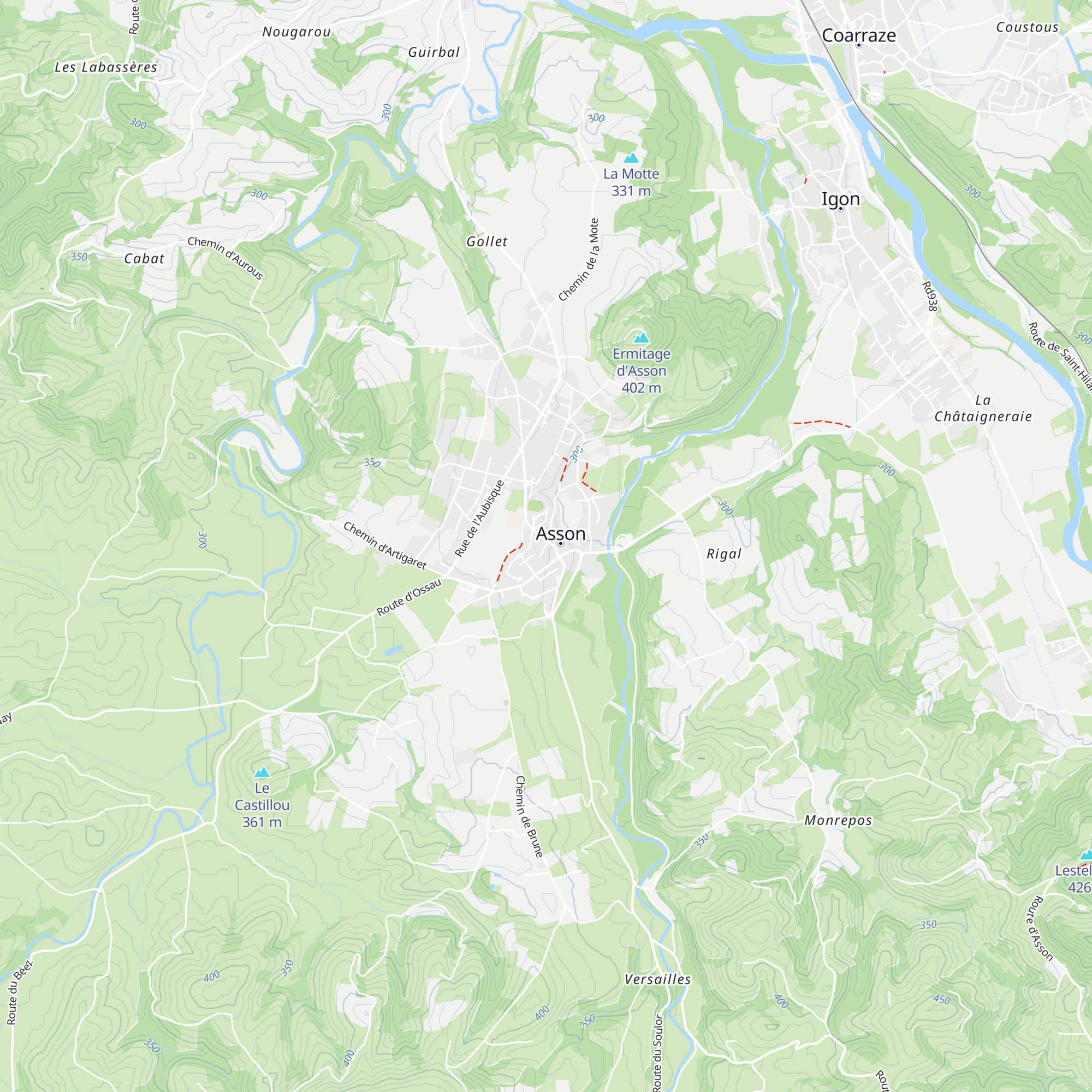 Gîte paroissial au presbytère Asson map