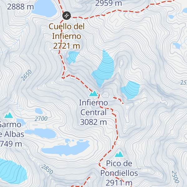 Map of Infierno Central