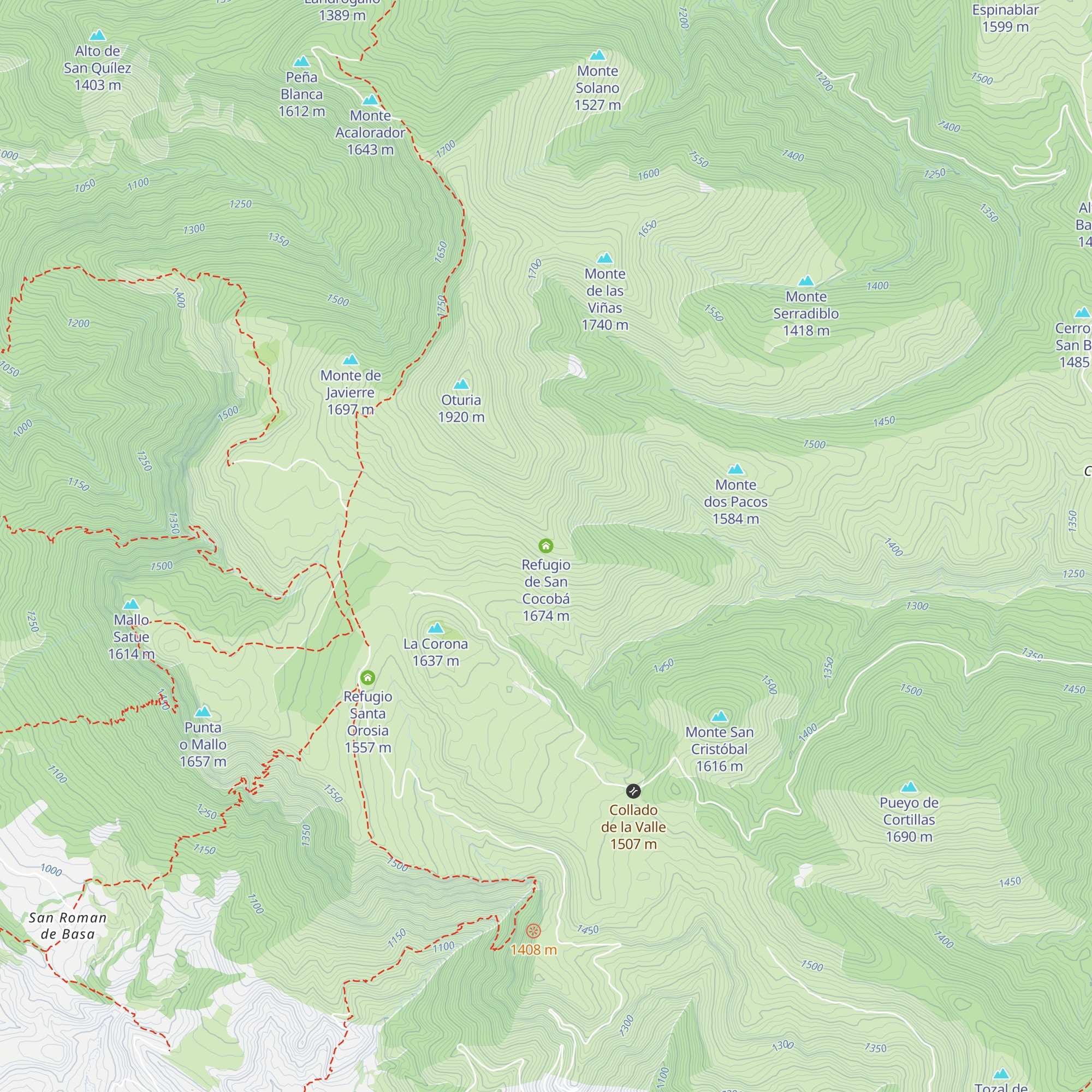 Refugio de San Cocobá map