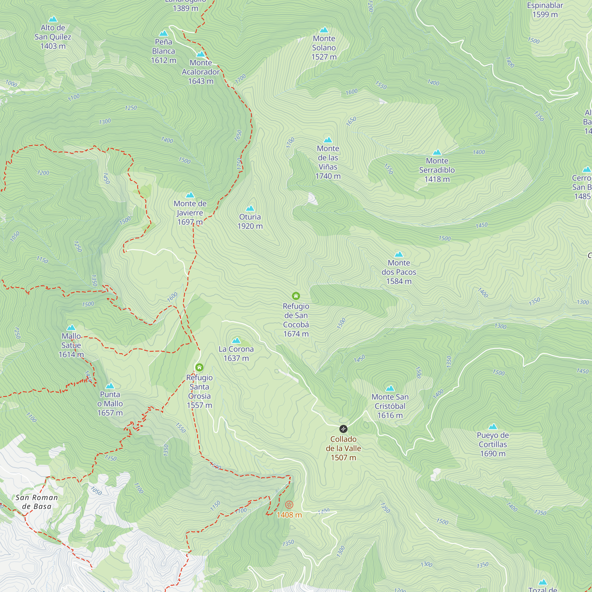 Refugio de San Cocobá map