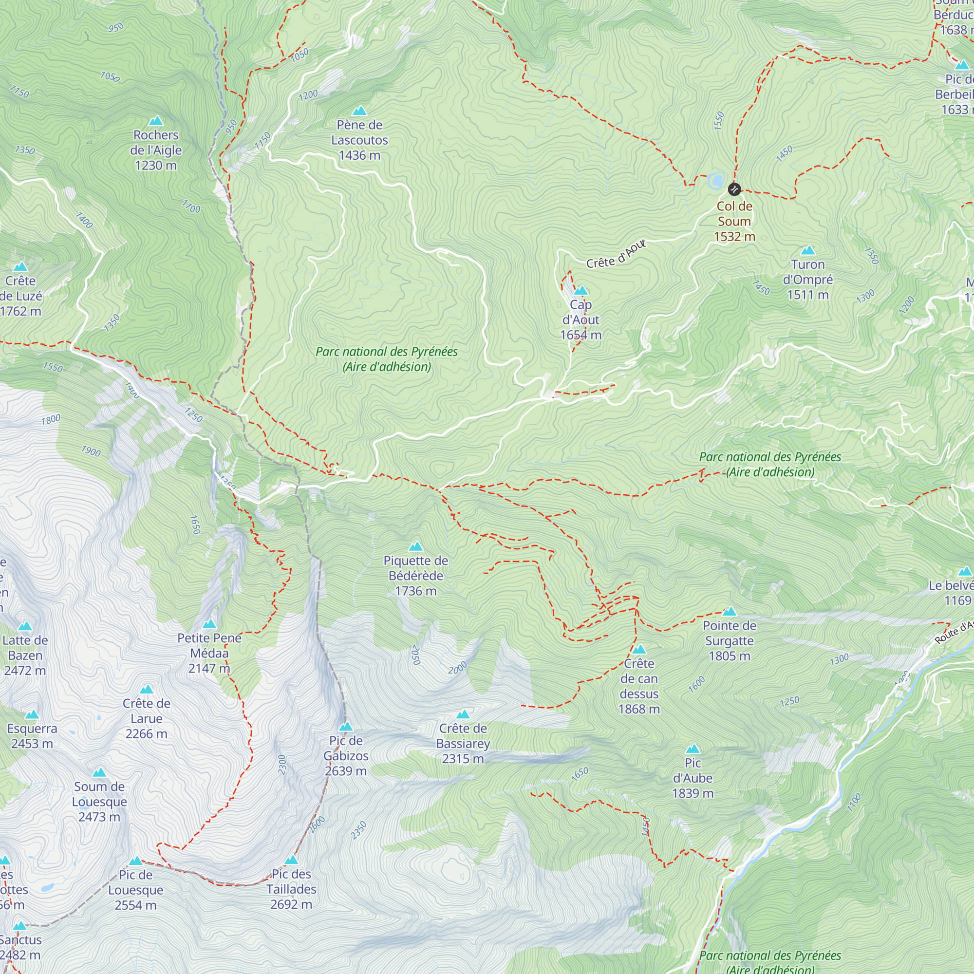 Cabane de Saucede / Clot du Laun map