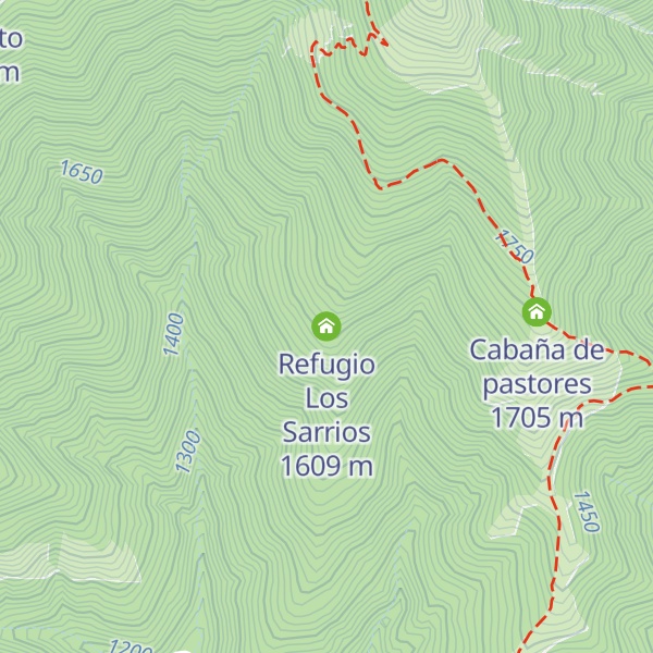 Map of Refugio Los Sarrios