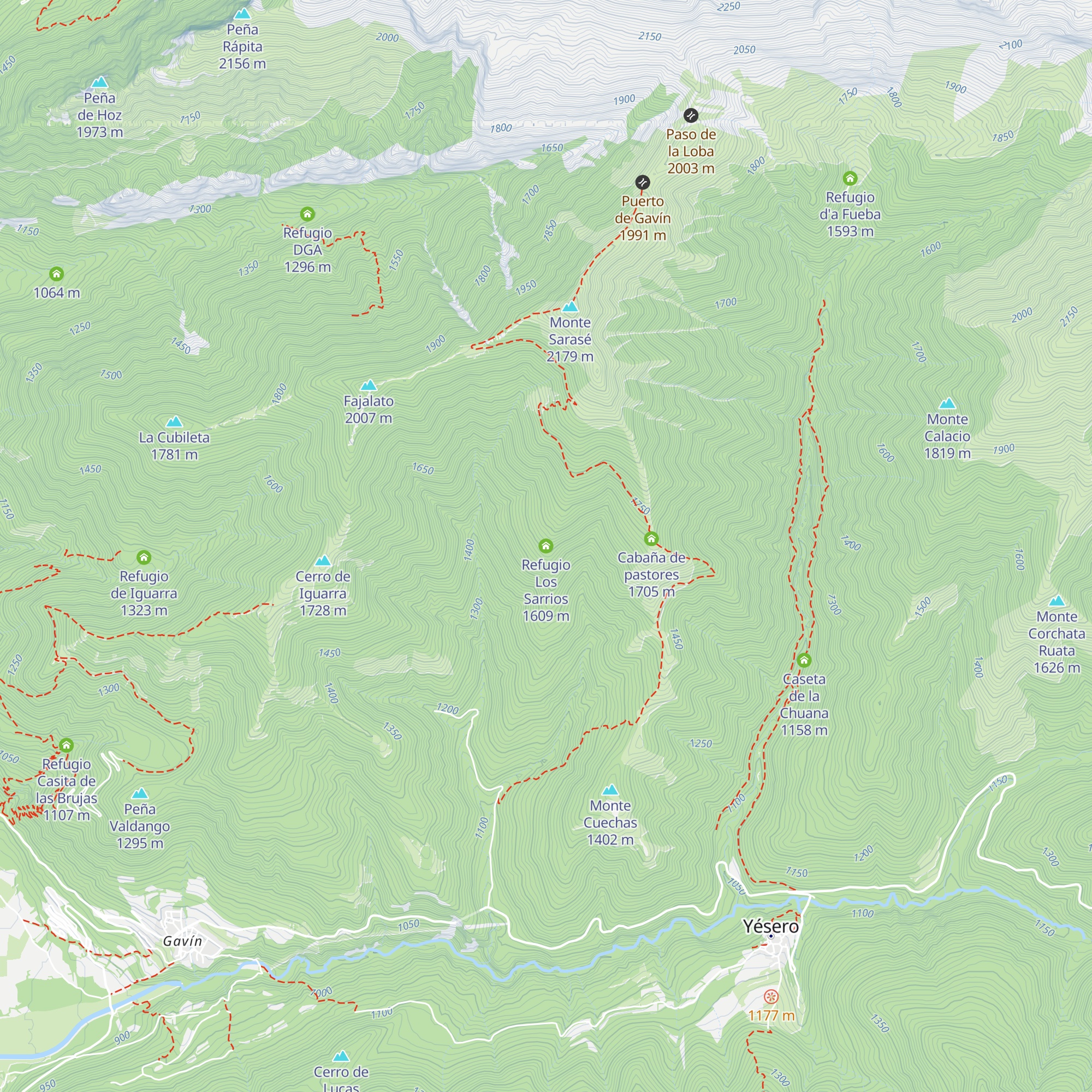 Refugio Los Sarrios map