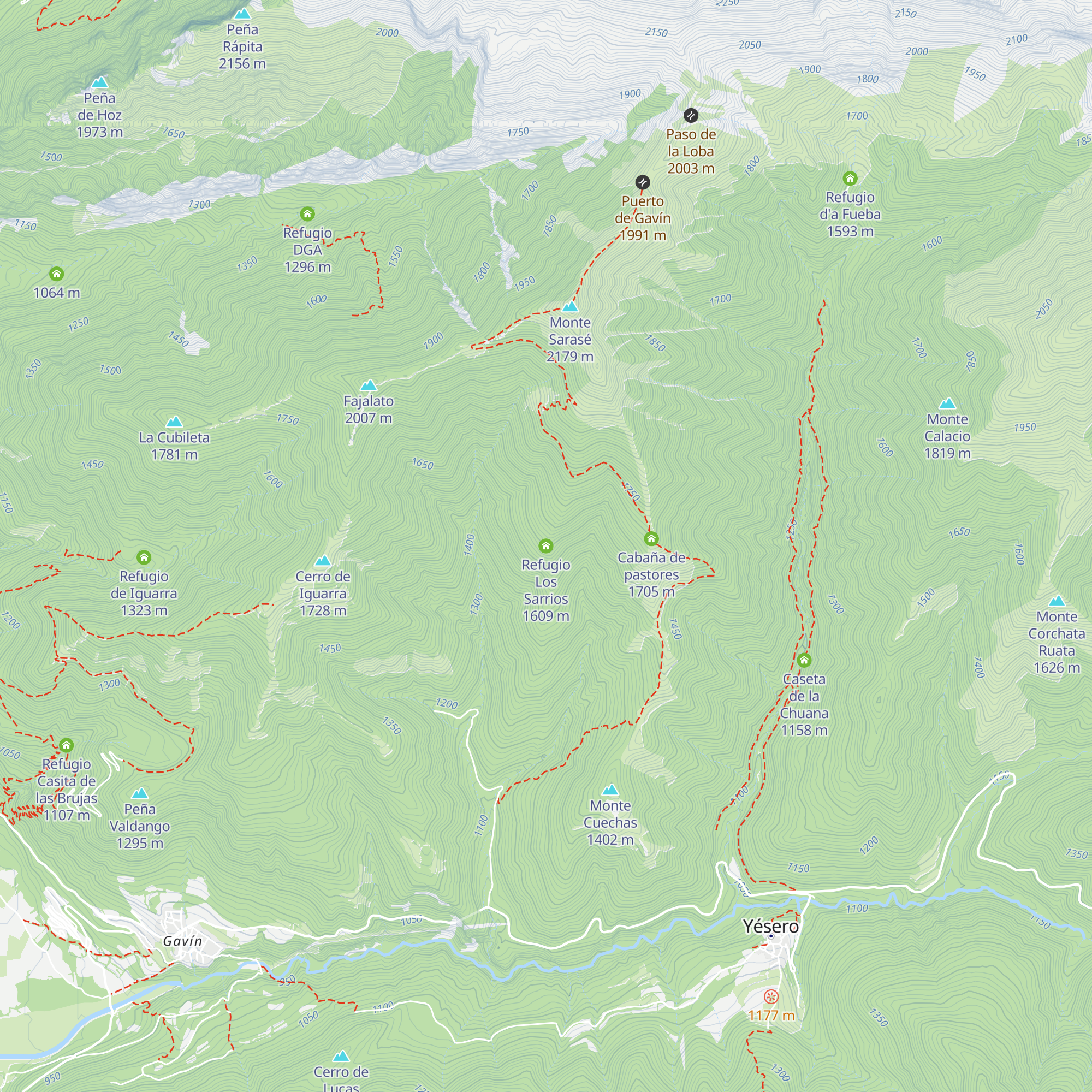 Refugio Los Sarrios map
