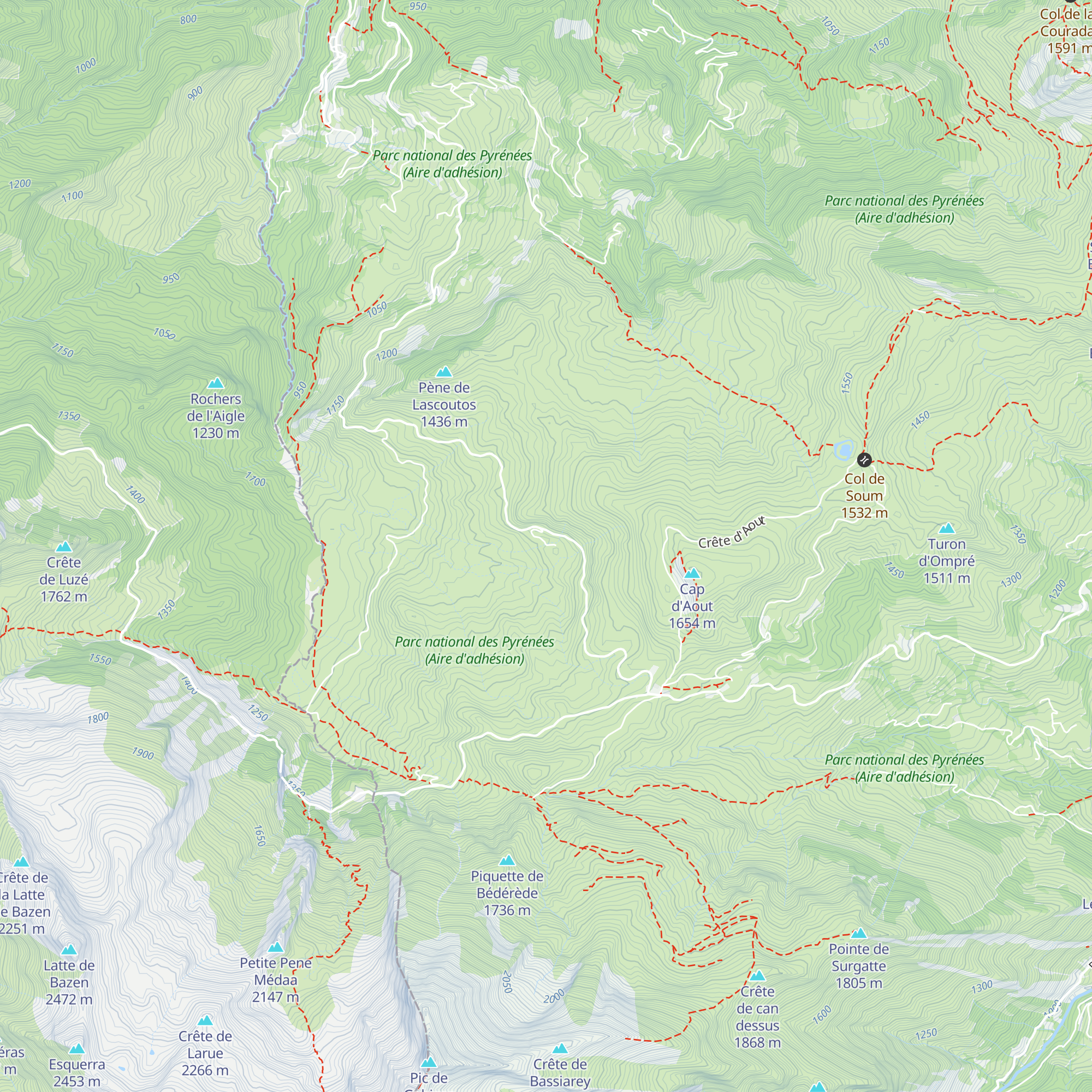 Cabanes de Pé de las Testes map