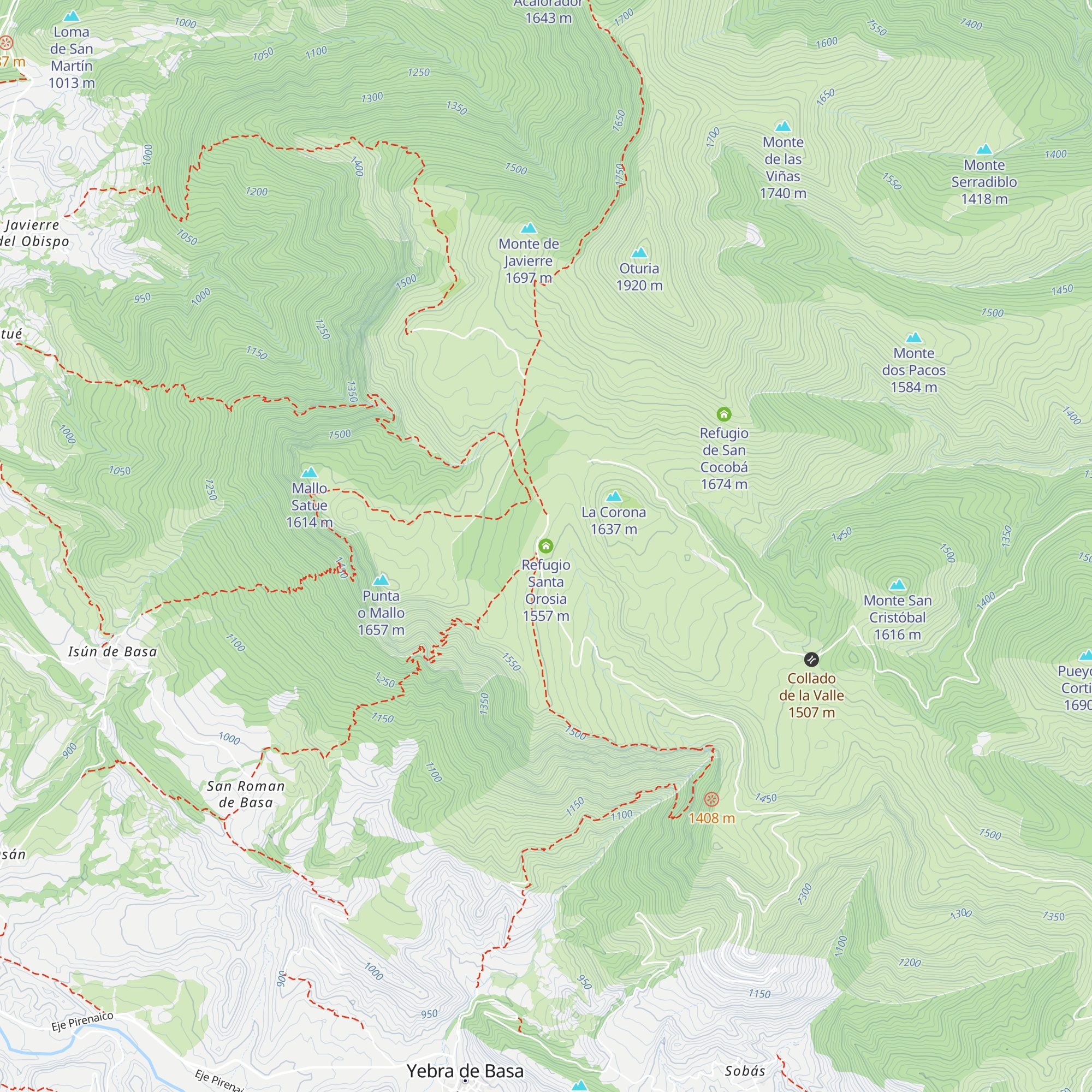 Refugio Santa Orosia map