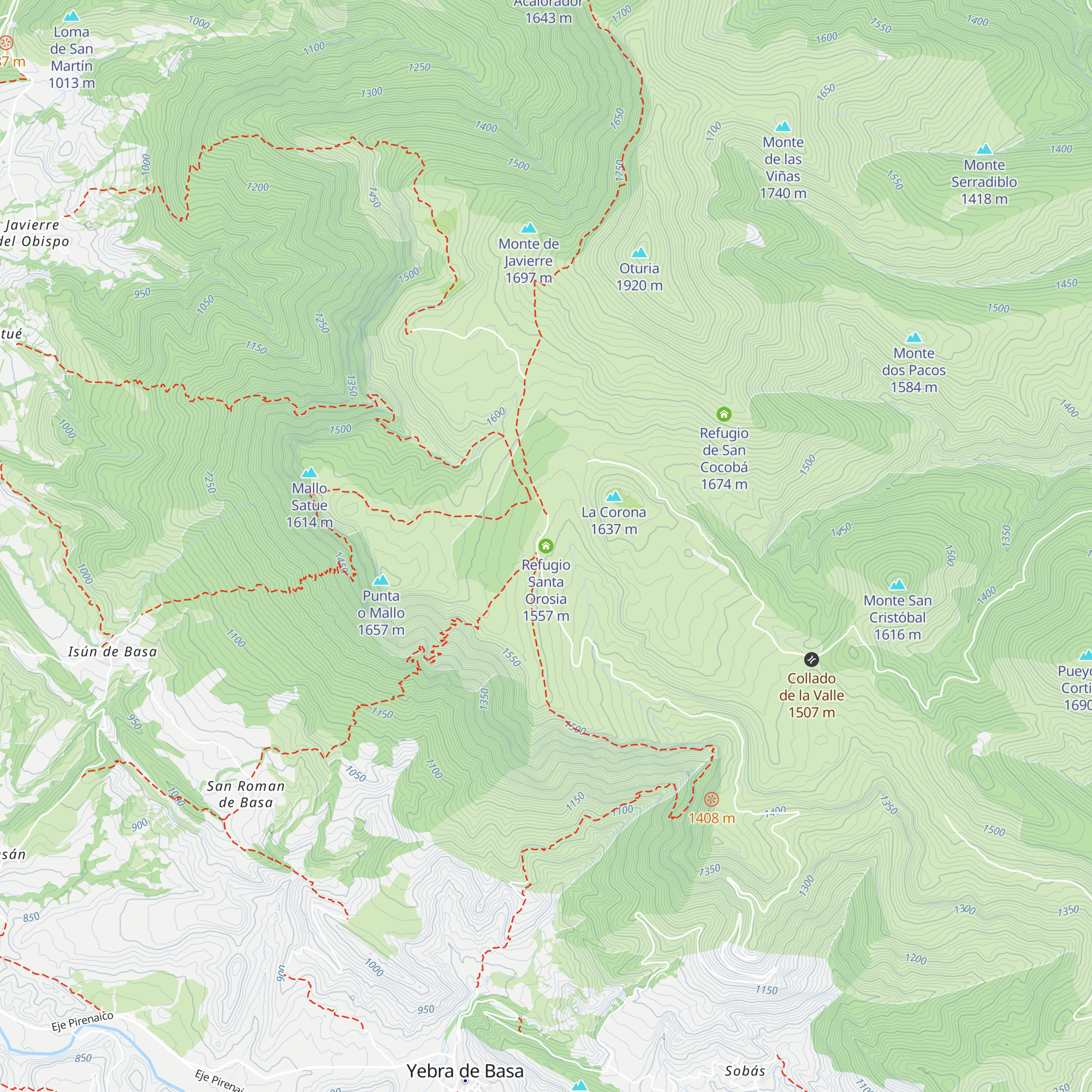 Refugio Santa Orosia map