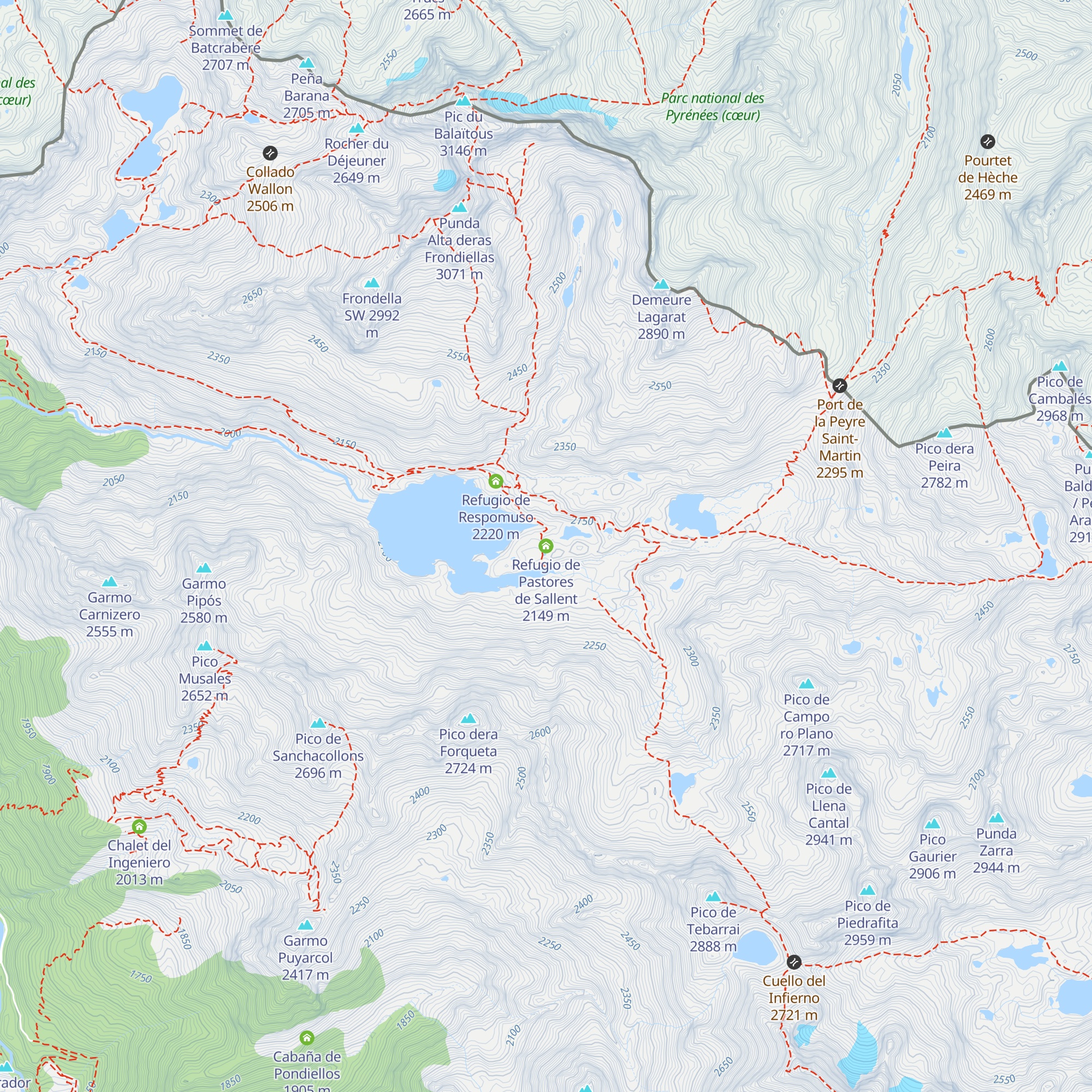 Refugio de Pastores de Sallent map