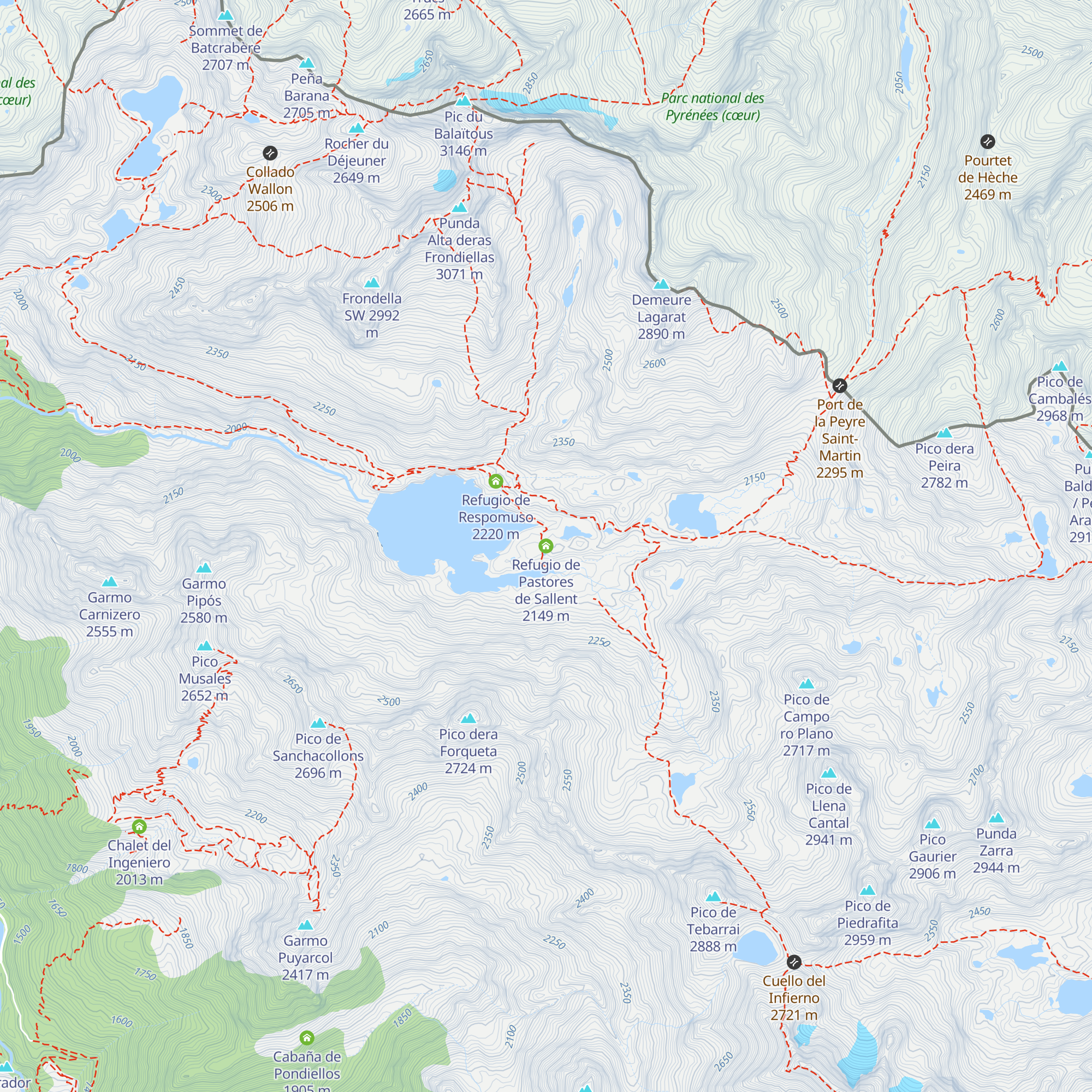 Refugio de Pastores de Sallent map