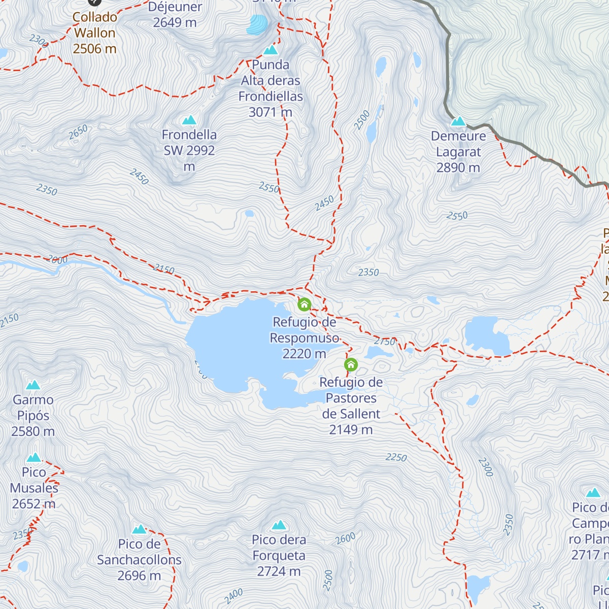 Refugio de Respomuso map