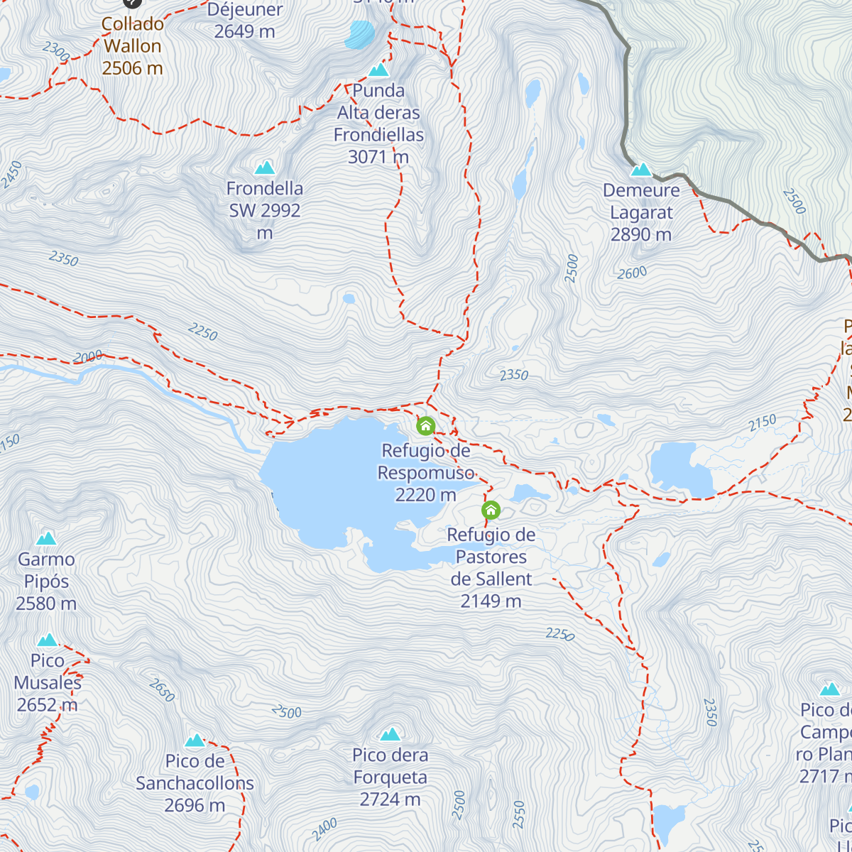 Refugio de Respomuso map