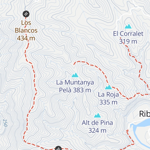 Map of La Muntanya Pelà