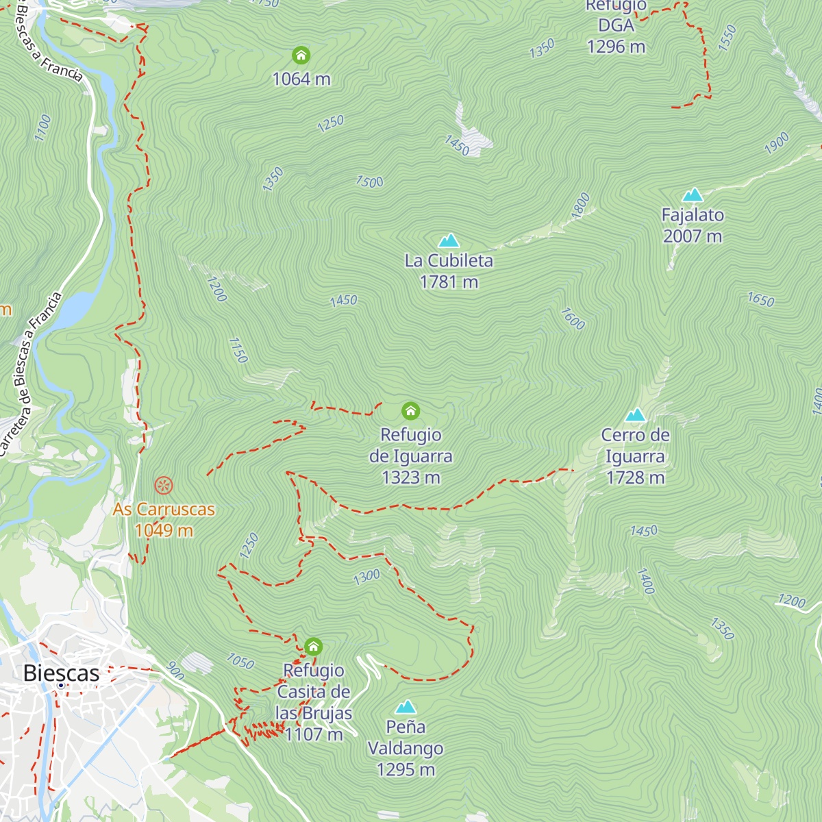 Refugio de Iguarra map