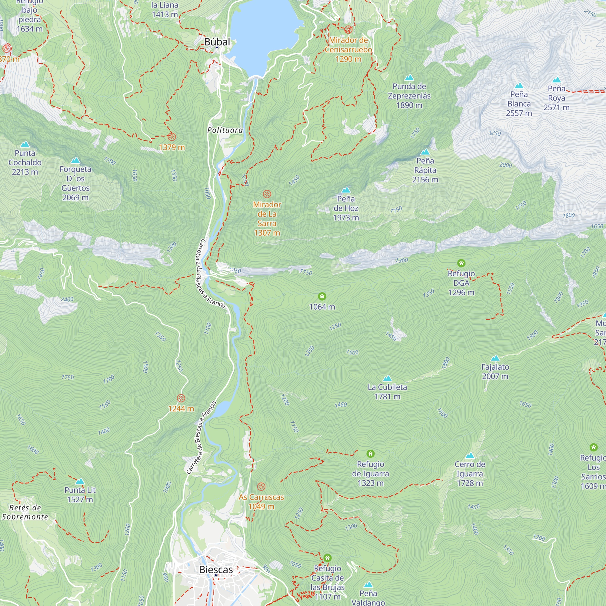 Refugio Caseta de los Carboneros map