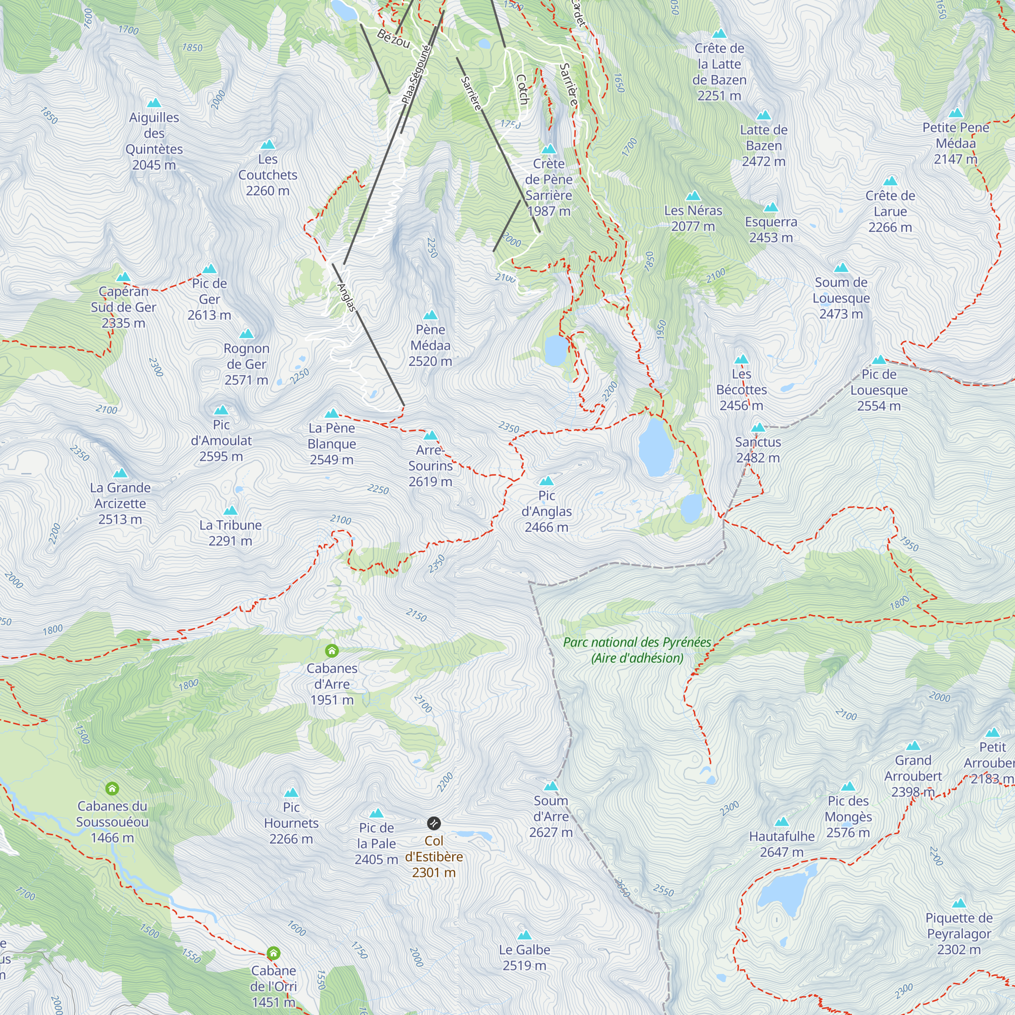 Cabane d'Arre map
