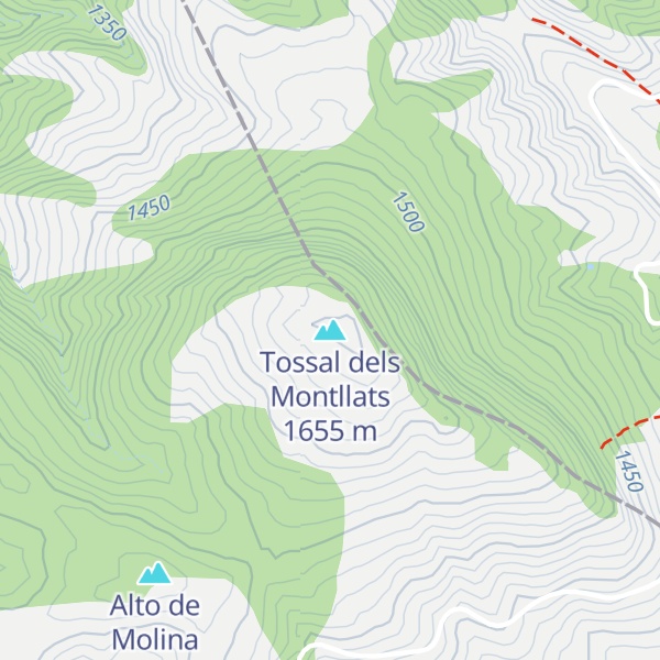 Map of Tossal dels Montllats