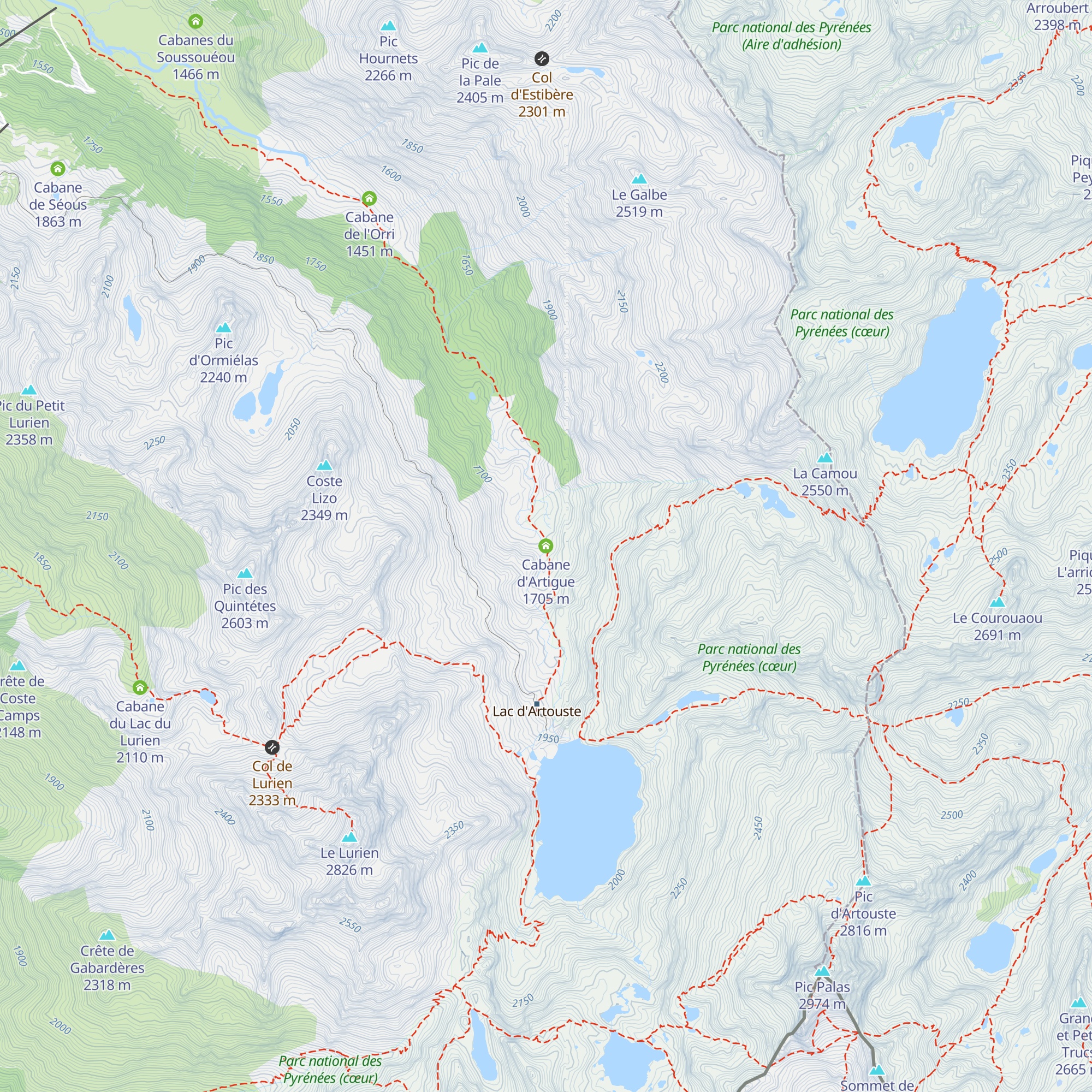 Cabane d'Artigue map