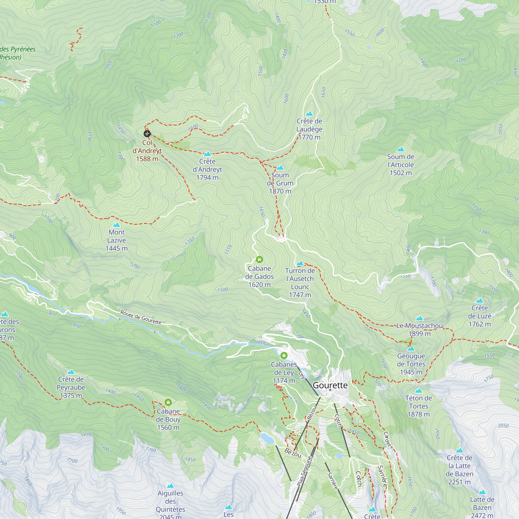 Cabane de Gados map