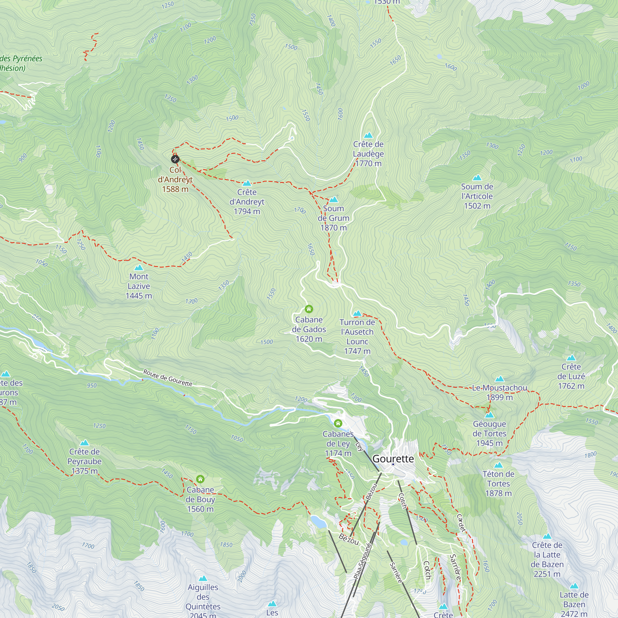 Cabane de Gados map