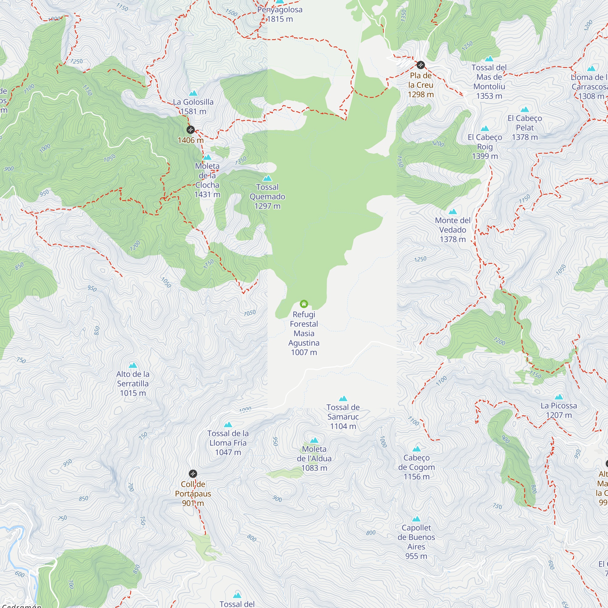 Refugi Forestal Masia Agustina map