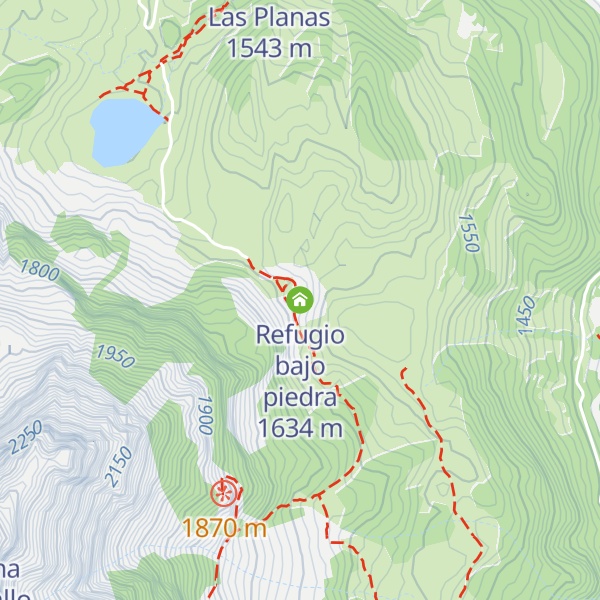 Map of Refugio bajo piedra