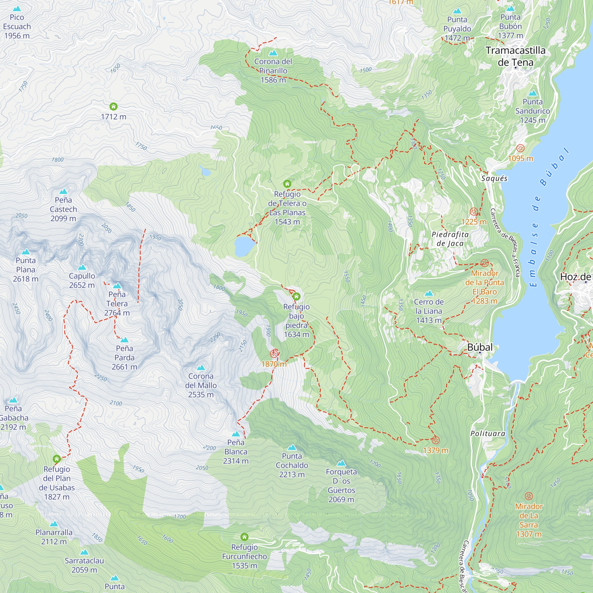 Refugio bajo piedra map
