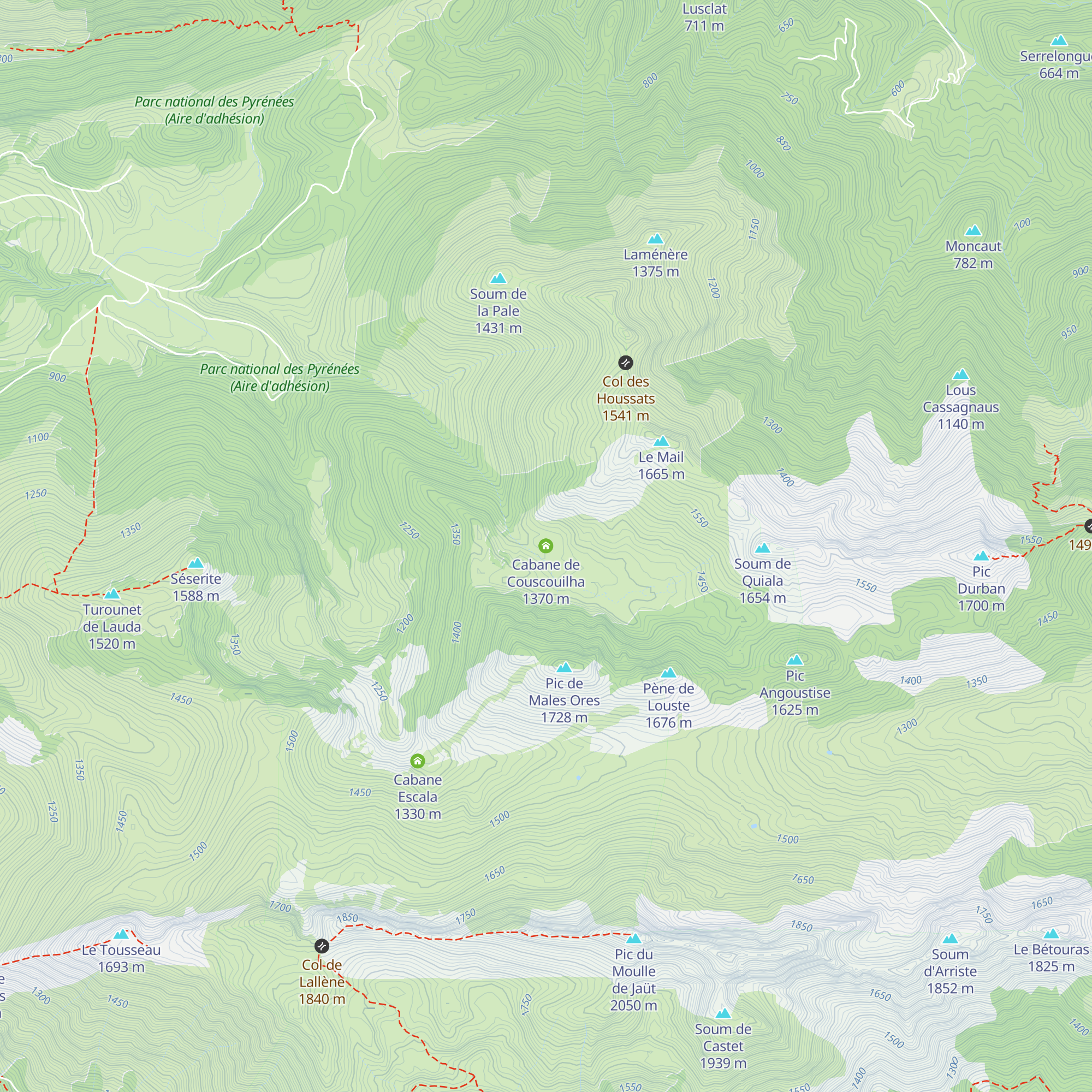 Cabane de Couscouilha map