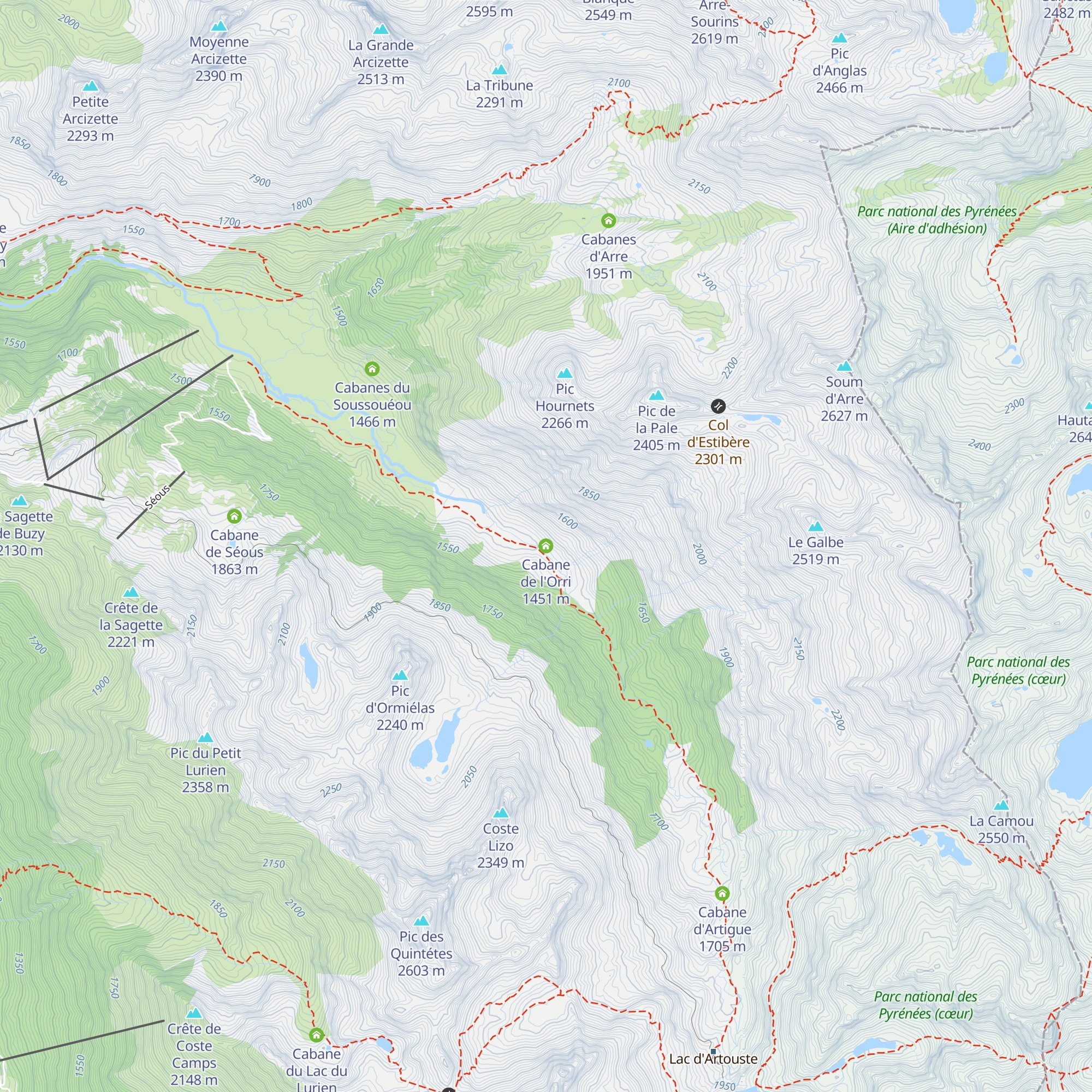Cabane de l'Orri map