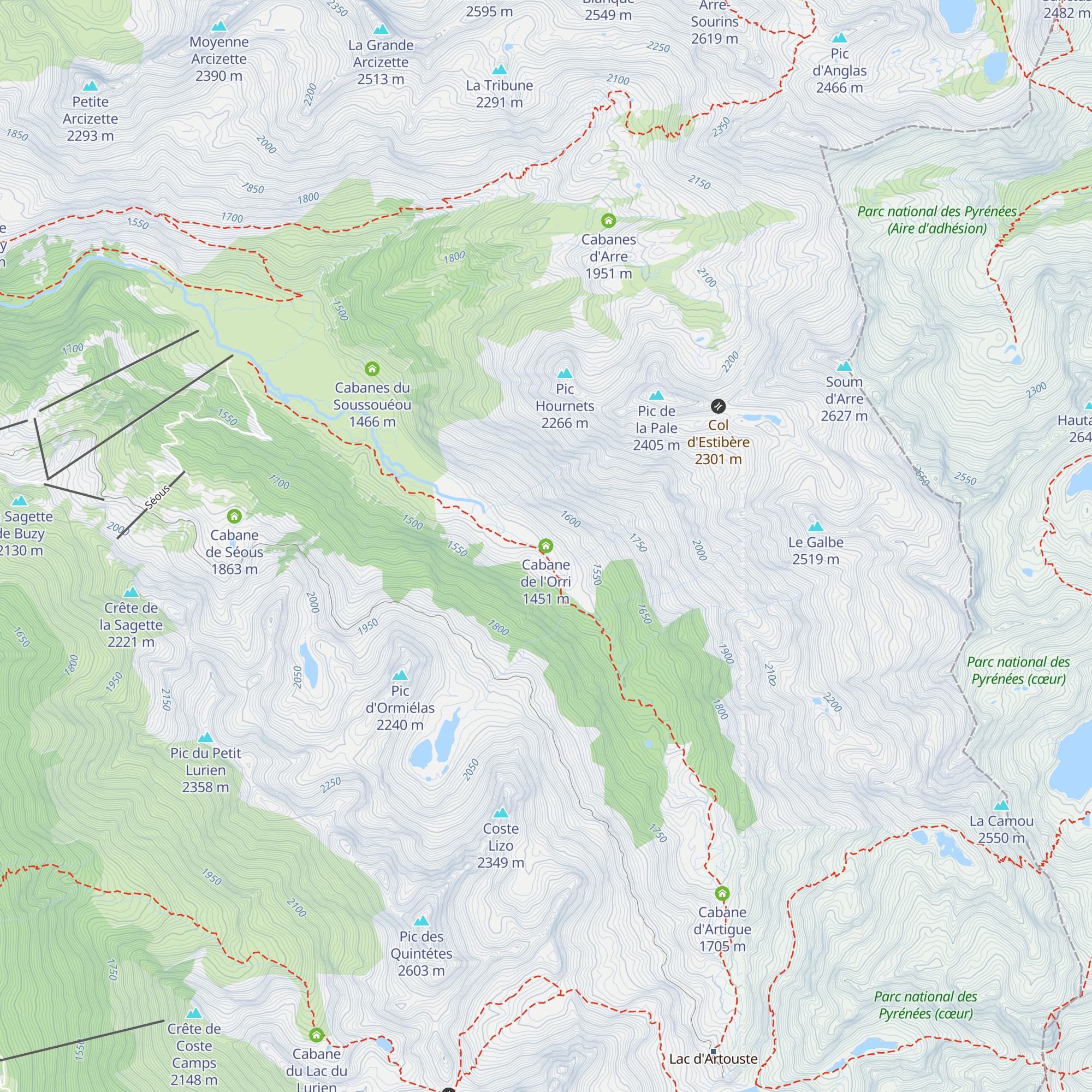 Cabane de l'Orri map