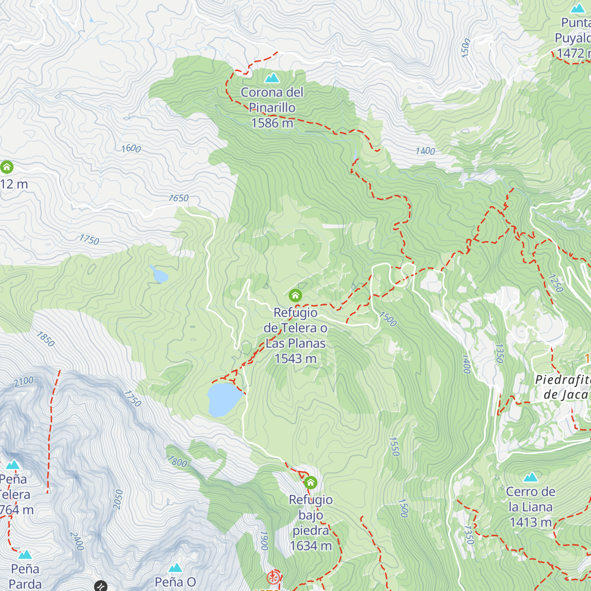 Refugio de Telera o Las Planas map